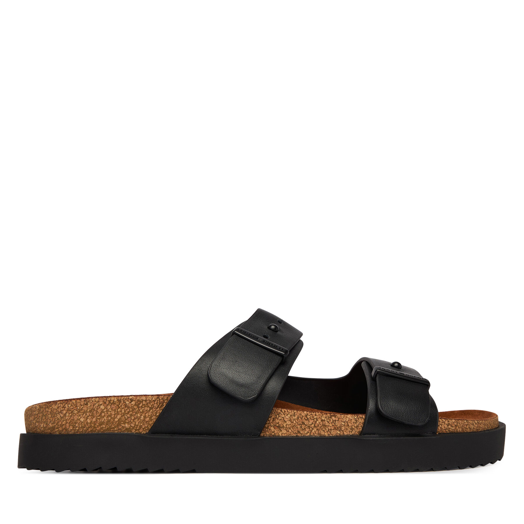 Tommy Hilfiger Klapki Cork Adjustable Lth Sandal FM0FM05754 Czarny