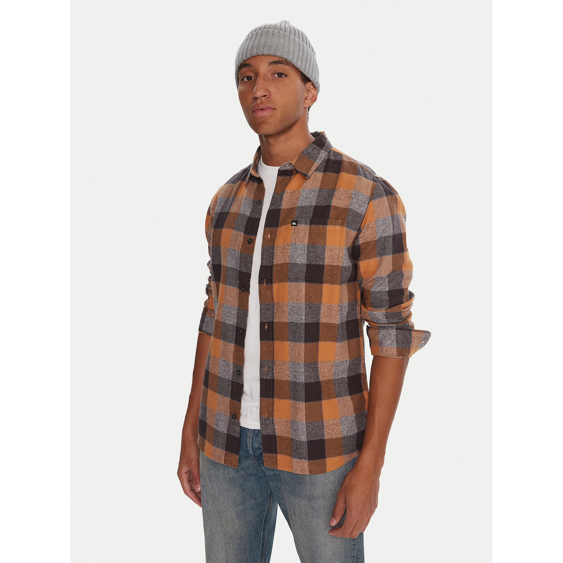 Quiksilver Koszula Motherfly Plaid EQYWT04642 Szary Regular Fit