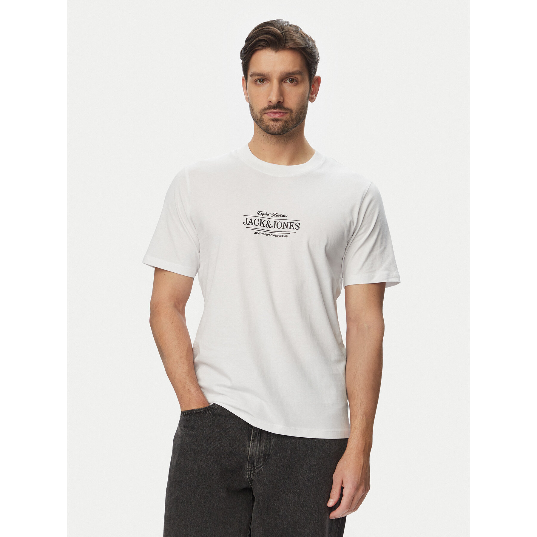 Jack & Jones T-Shirt Cassis 12295049 Biały Regular Fit