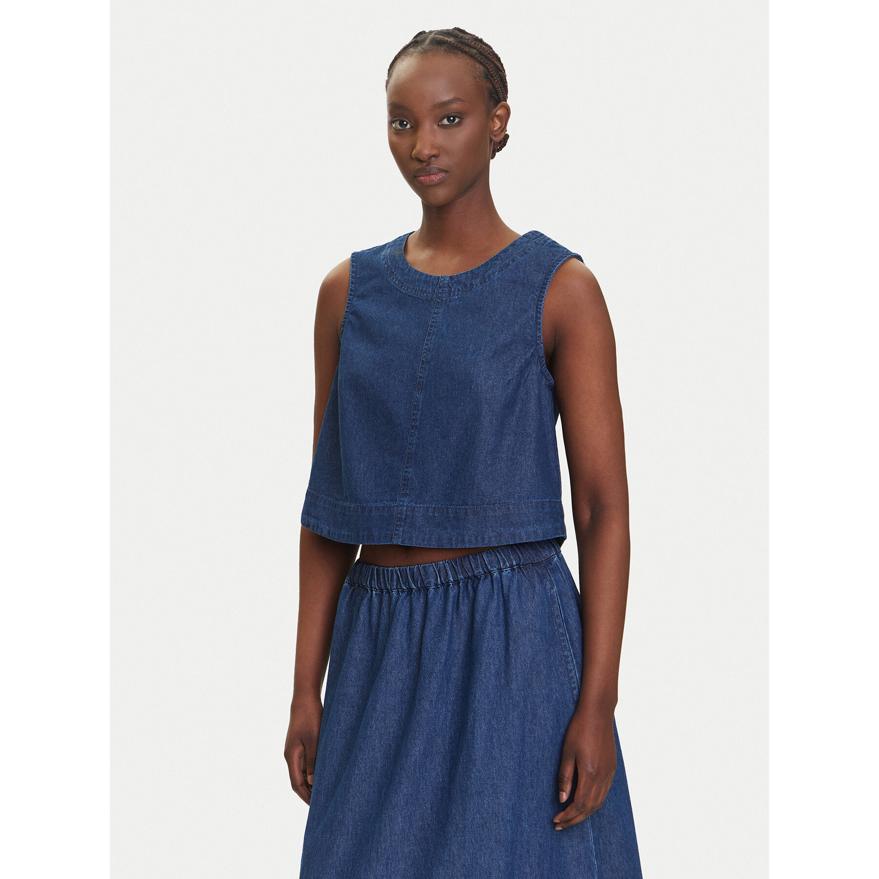 Pieces Top Tenim 17157936 Granatowy Regular Fit