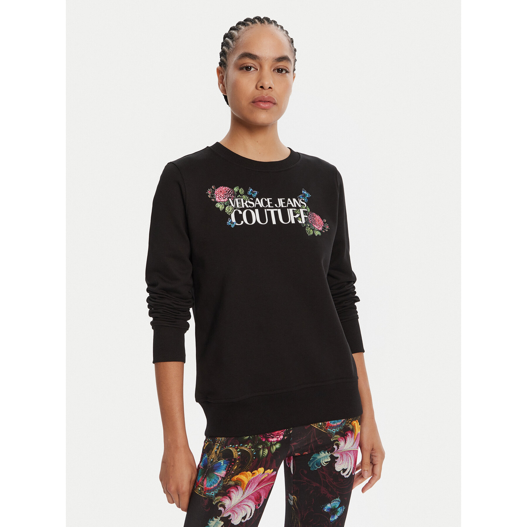 Versace Jeans Couture Bluza 79HAIB00 CFB00 Czarny Regular Fit