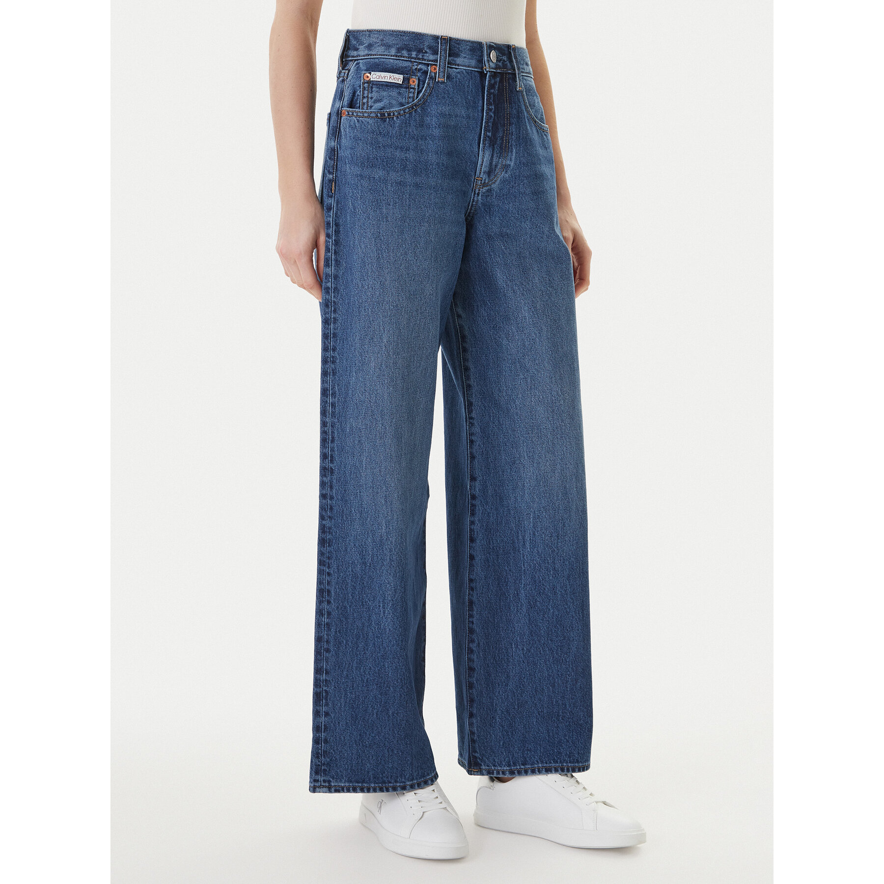 Calvin Klein Jeans Jeansy LV047F727G Granatowy Wide Leg