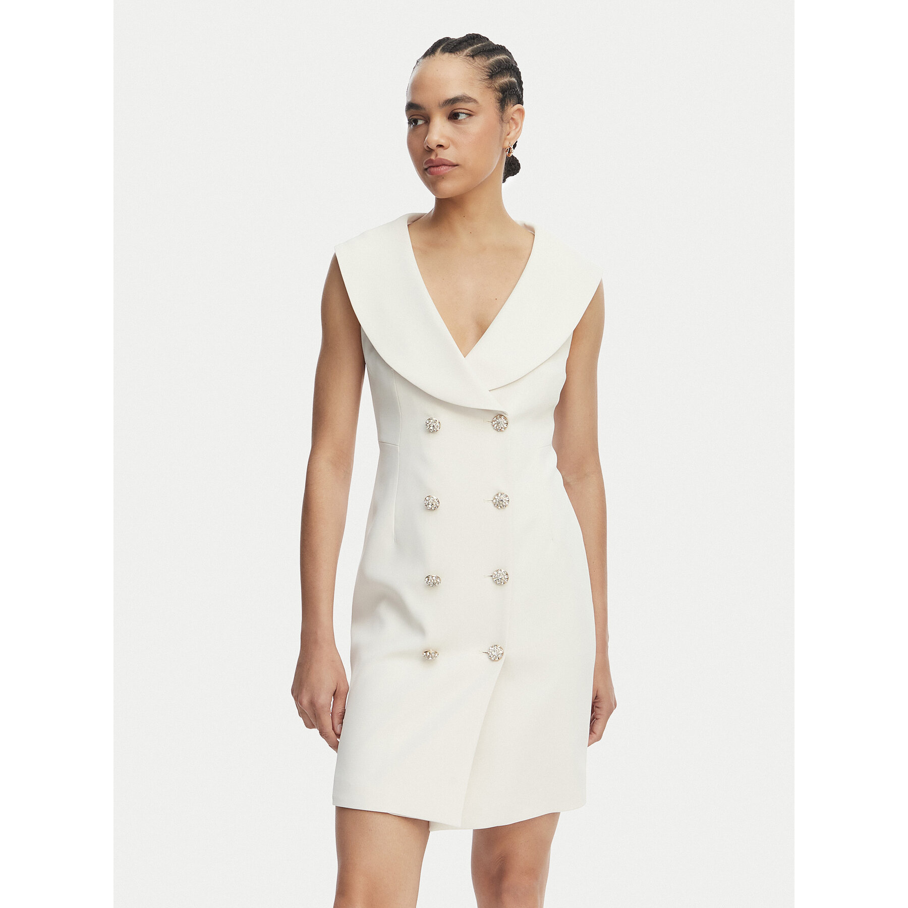 Artigli Sukienka koktajlowa ACAB004864 Kremowy Regular Fit