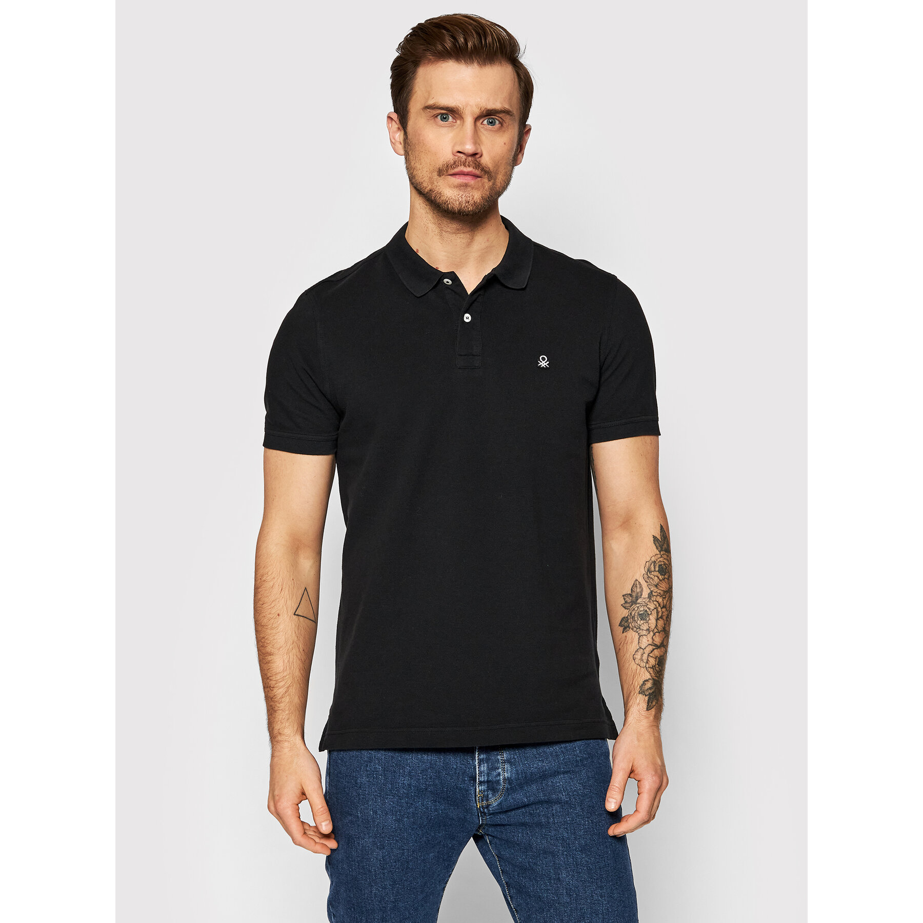 United Colors Of Benetton Polo 3089J3179 Czarny Regular Fit