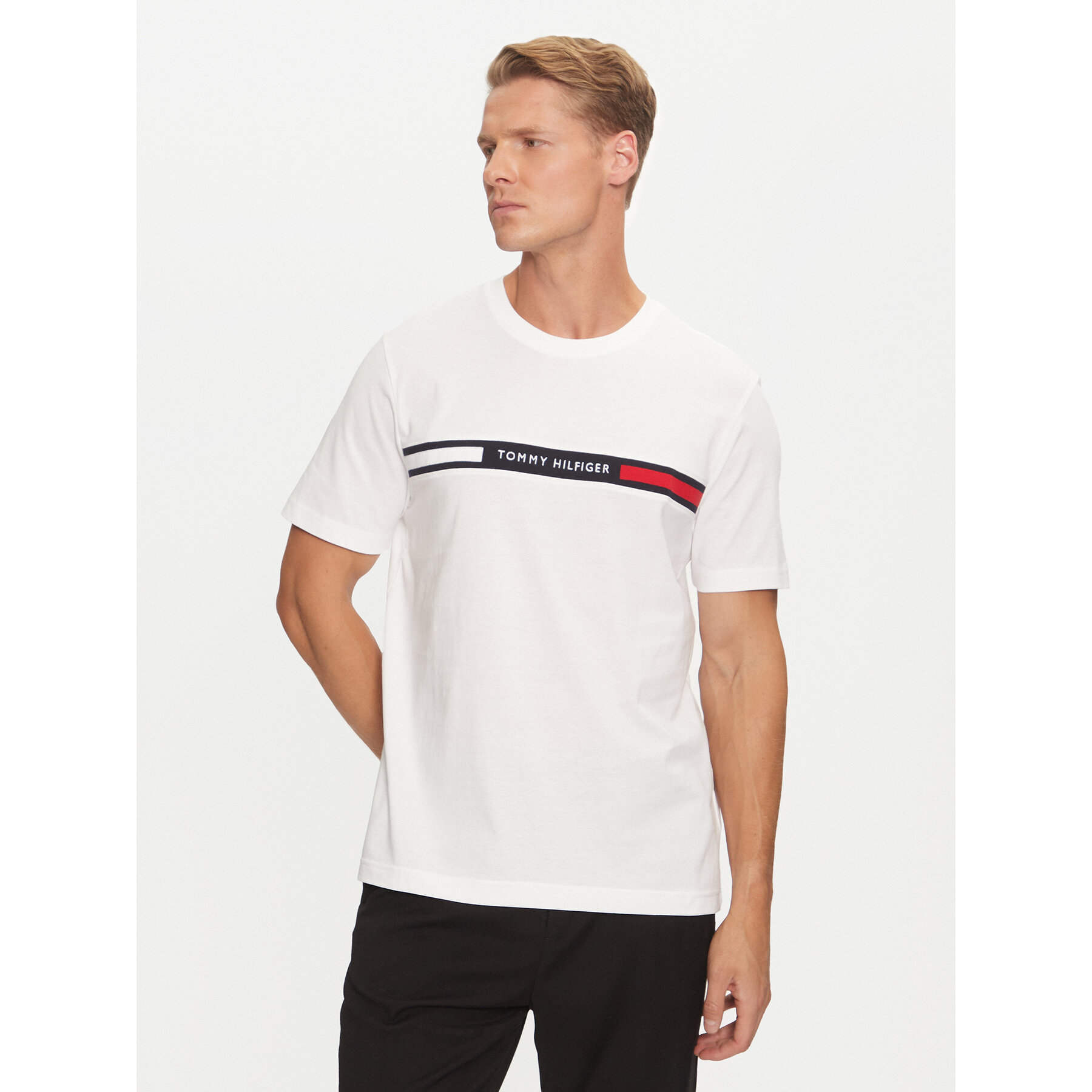 Tommy Hilfiger T-Shirt MW0MW36498 Biały Regular Fit