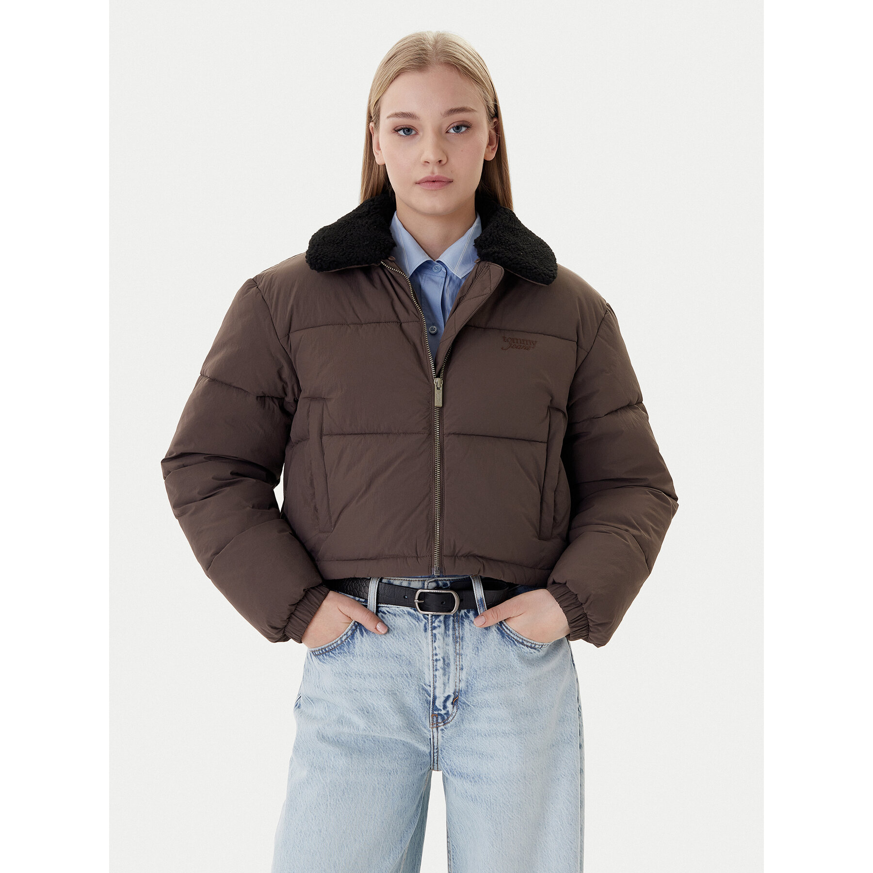 Tommy Jeans Kurtka zimowa Teddy DW0DW22049 Brązowy Regular Fit