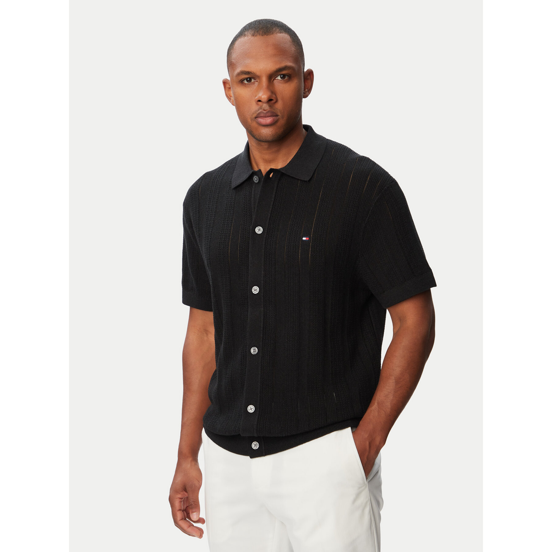 Tommy Hilfiger Koszula MW0MW43249 Czarny Regular Fit