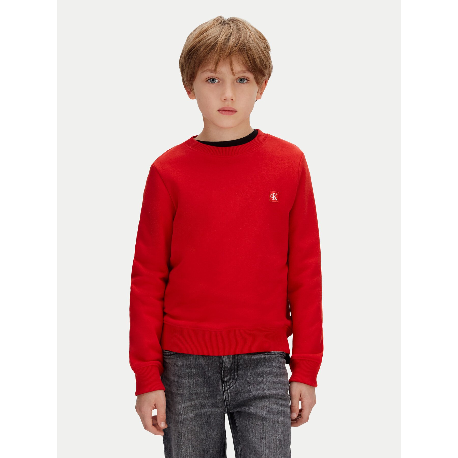 Calvin Klein Jeans Bluza Mono Mini Badge IU0IU00570 Czerwony Regular Fit