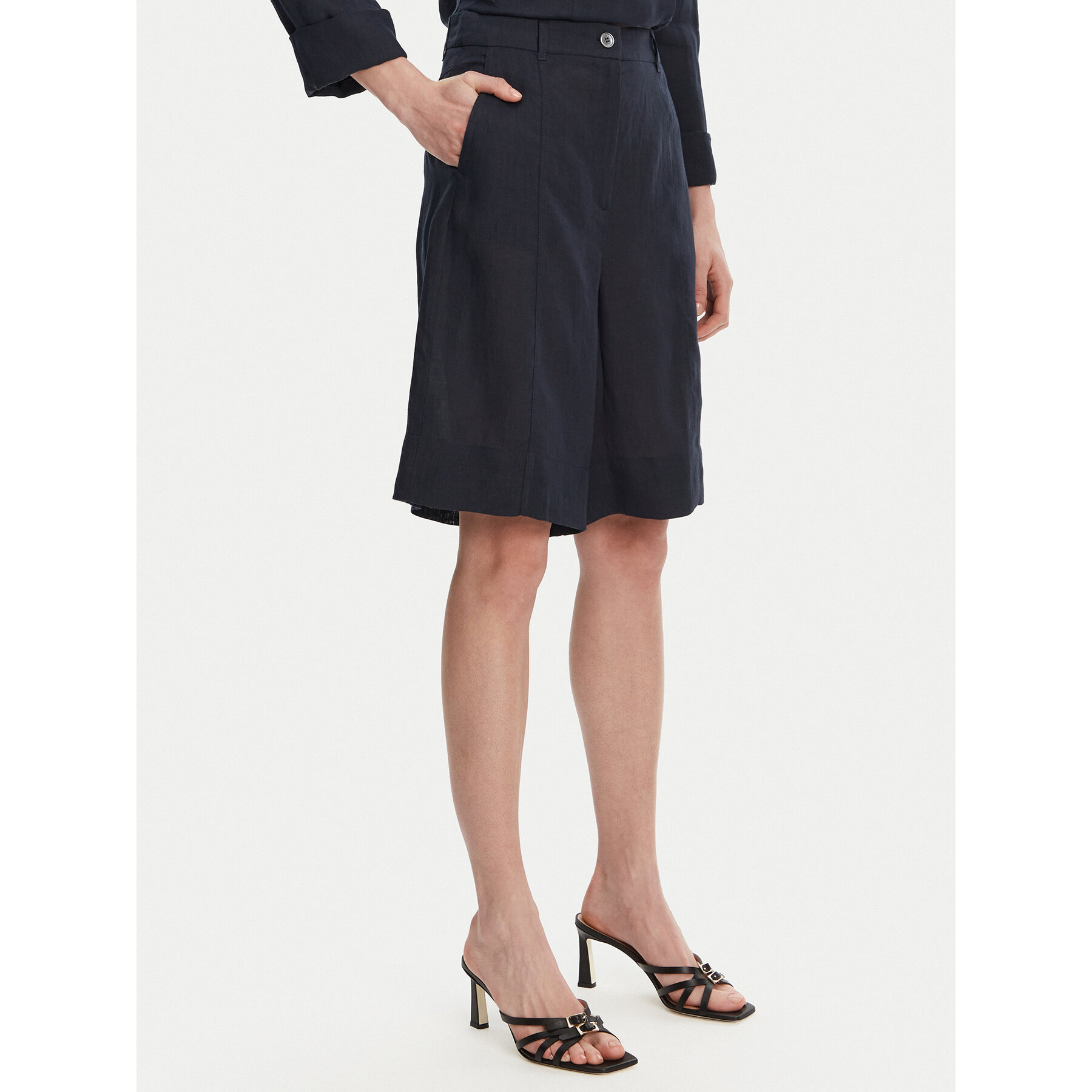 Marella Bermudy Pireo 2513141044 Granatowy Relaxed Fit
