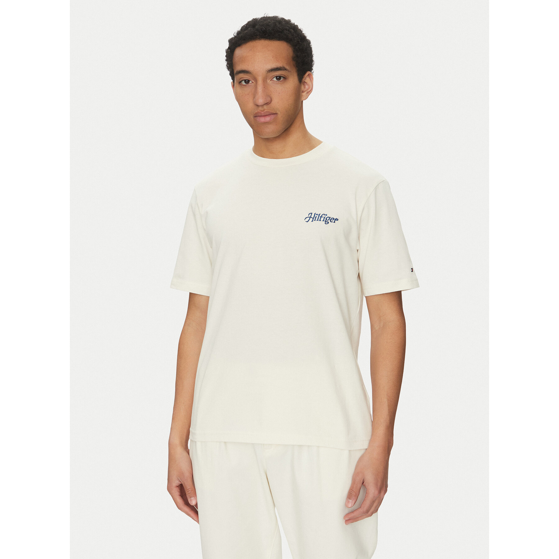 Tommy Hilfiger T-Shirt Summer Photo MW0MW38643 Beżowy Regular Fit