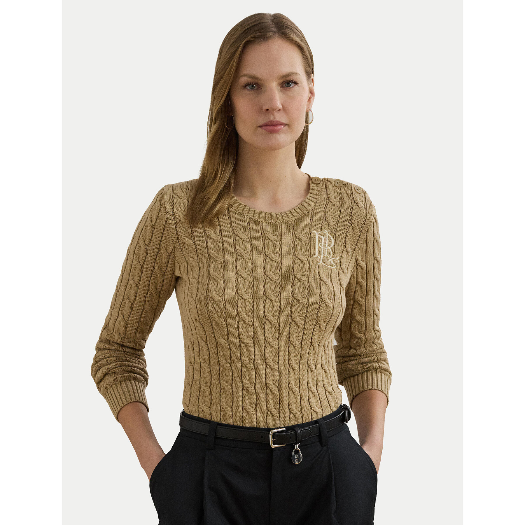 Lauren Ralph Lauren Sweter 200932223005 Beżowy Slim Fit