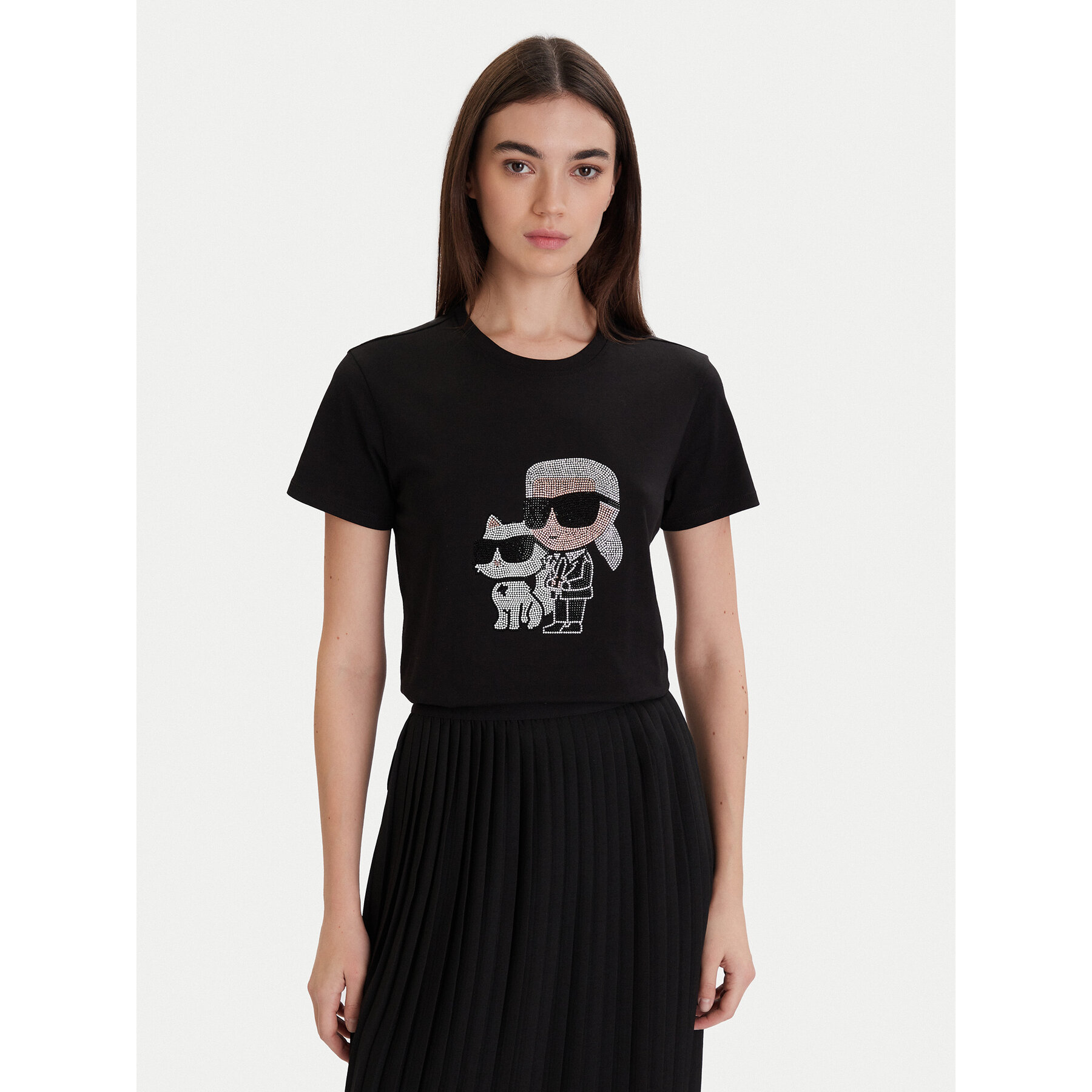 KARL LAGERFELD T-Shirt A1W17131 Czarny Regular Fit