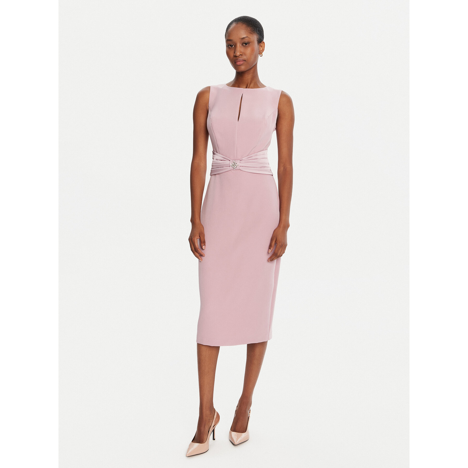 Rinascimento Sukienka koktajlowa CFC0125073003 Różowy Slim Fit