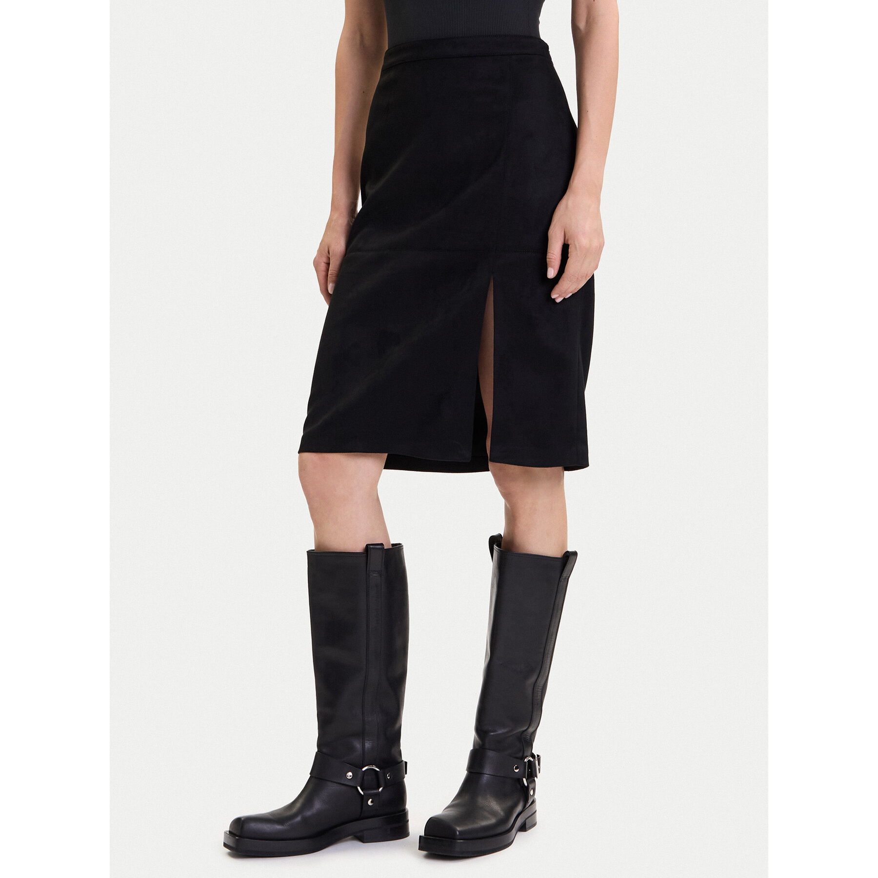 ONLY Spódnica z imitacji skóry Loline 15357433 Czarny Regular Fit