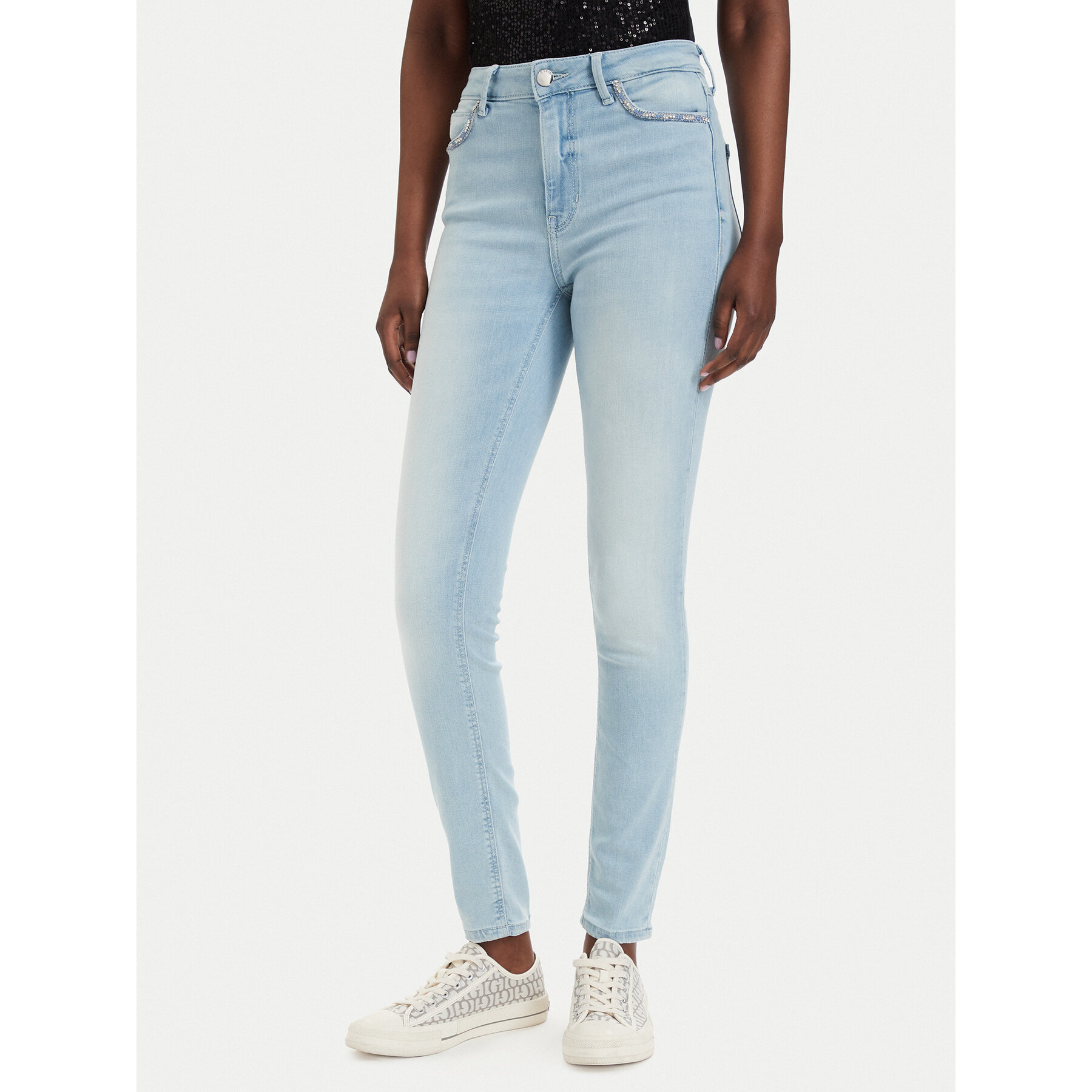 Guess Jeansy W6GA46 D0688 Niebieski Skinny Fit