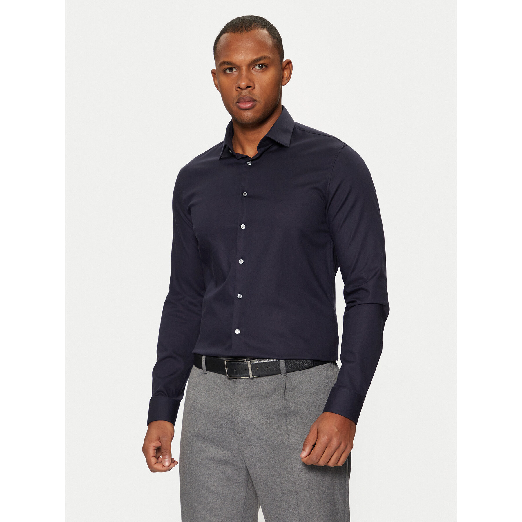 Calvin Klein Koszula K10K108426 Granatowy Slim Fit