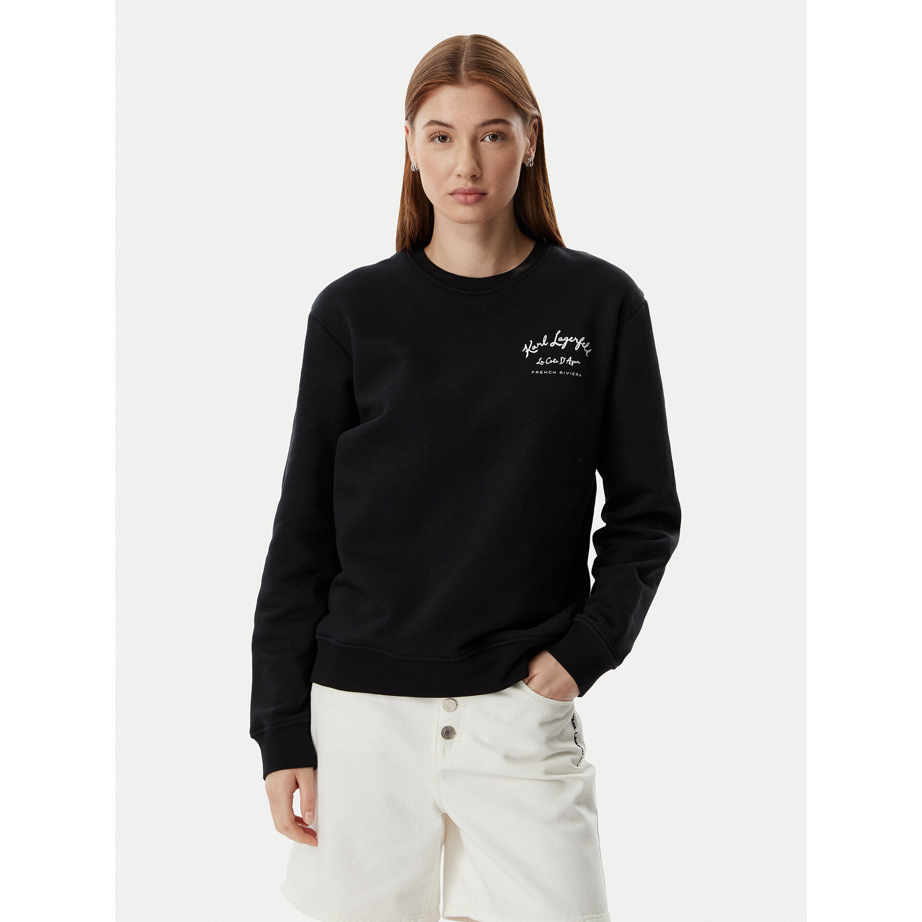 KARL LAGERFELD Bluza B2W20048 Czarny Relaxed Fit