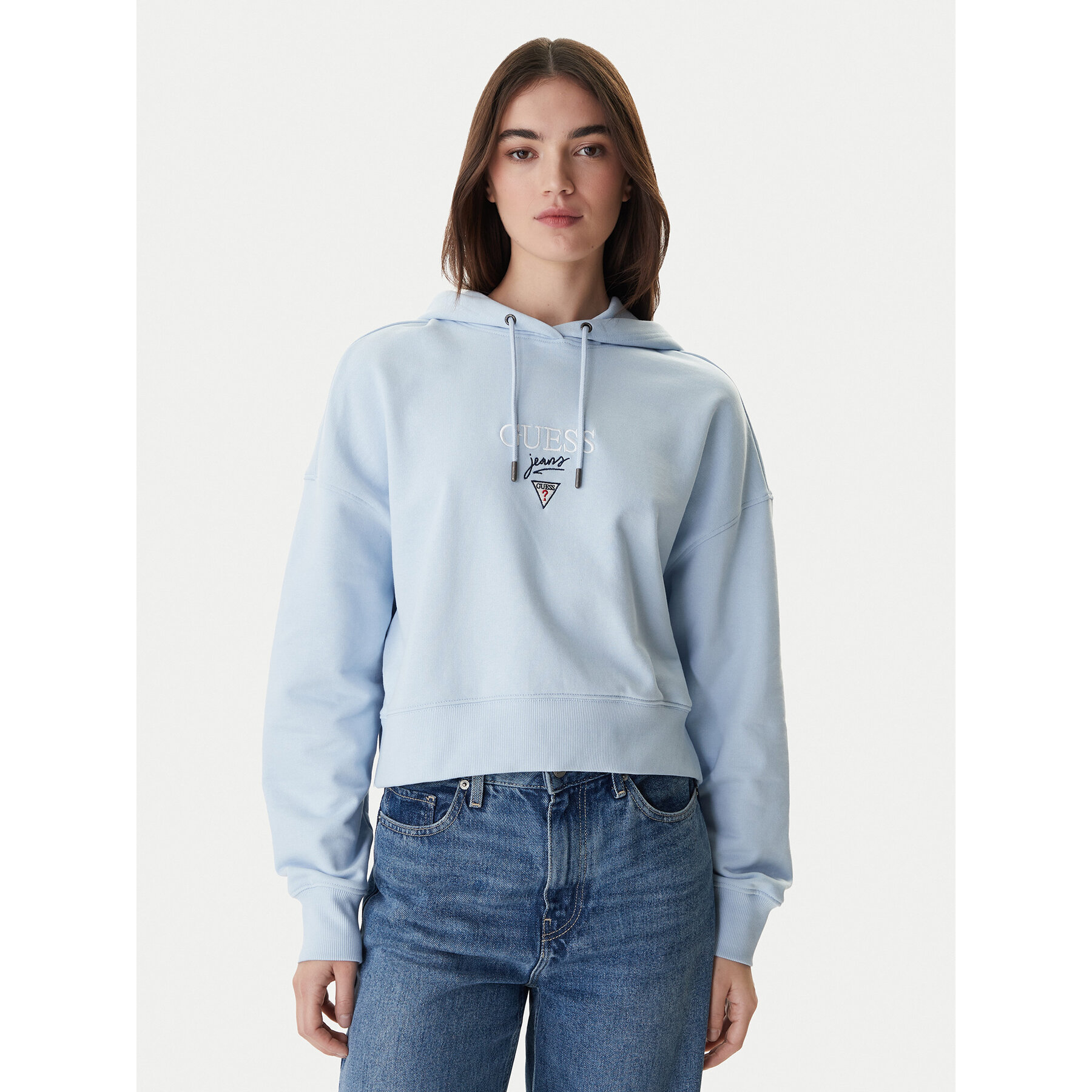 Guess Jeans Bluza W6RQ00 K68I4 Błękitny Relaxed Fit