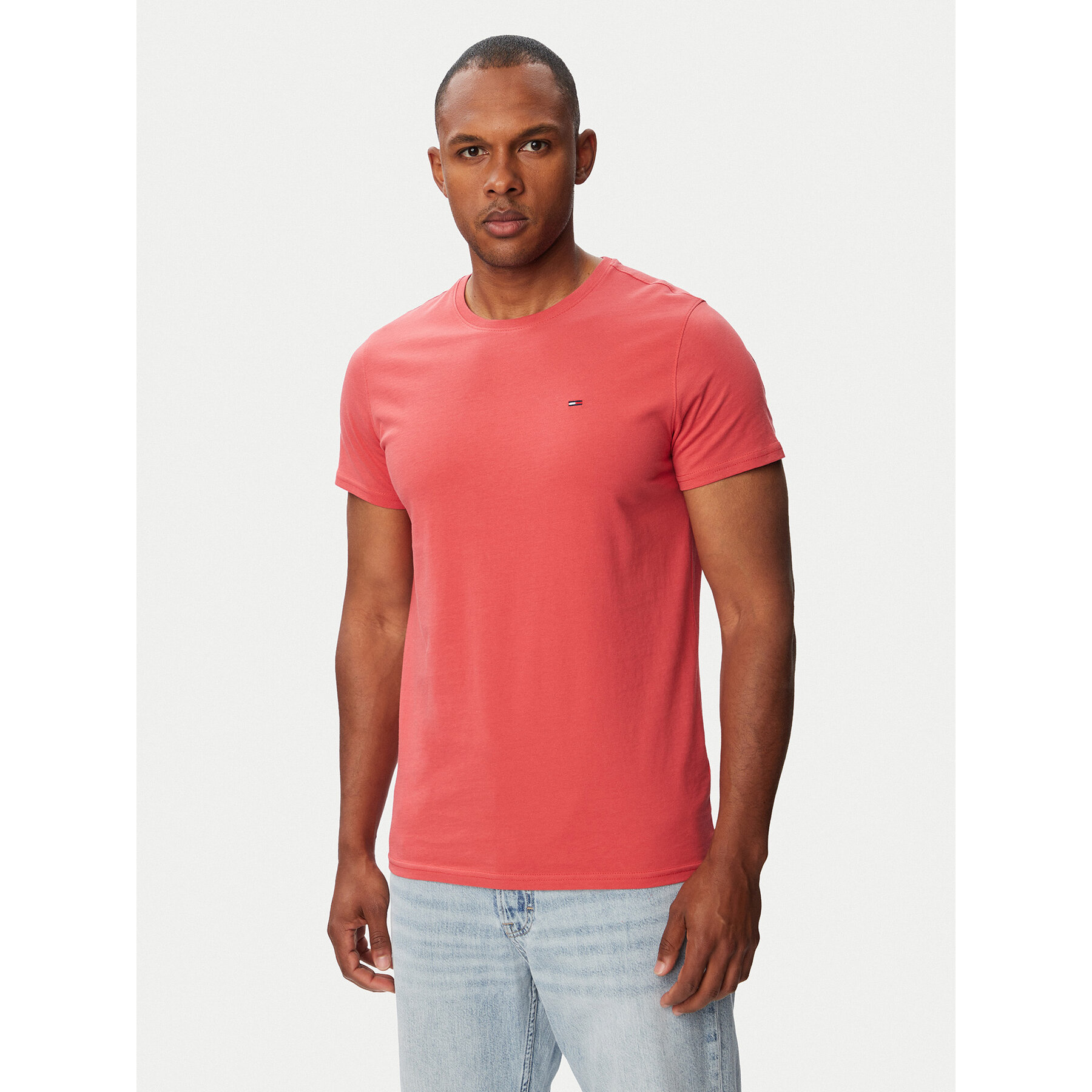 Tommy Jeans T-Shirt DM0DM04411 Czerwony Slim Fit