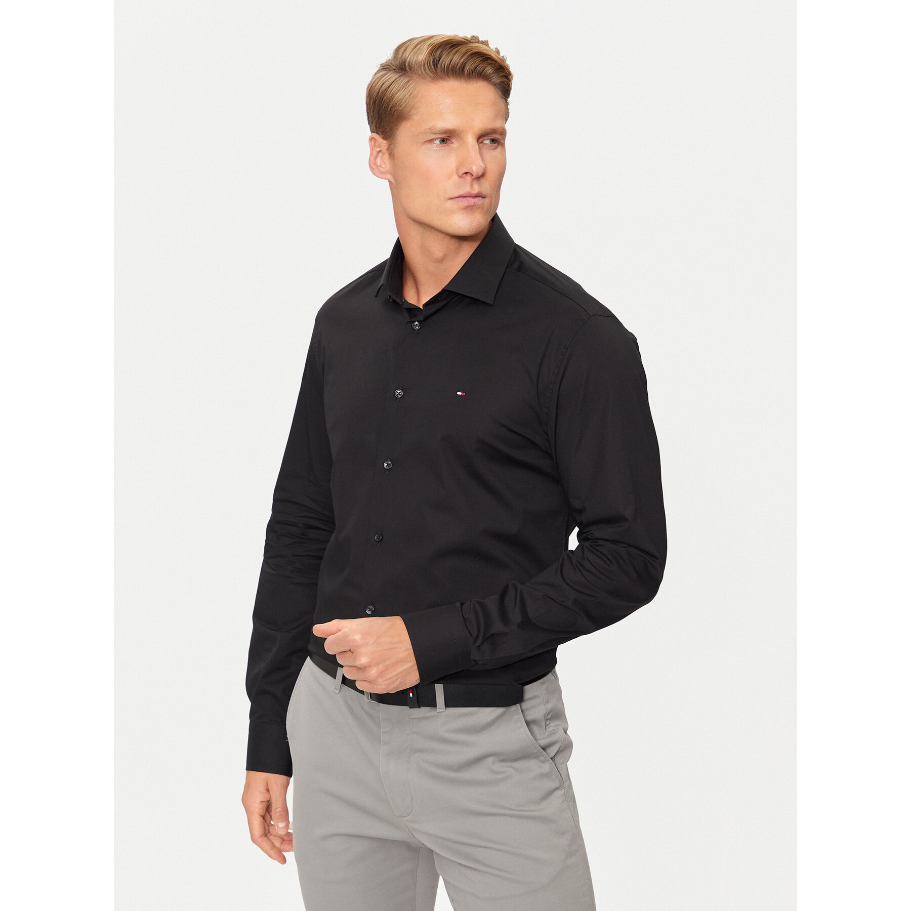 Tommy Hilfiger Koszula MW0MW38347 Czarny Slim Fit