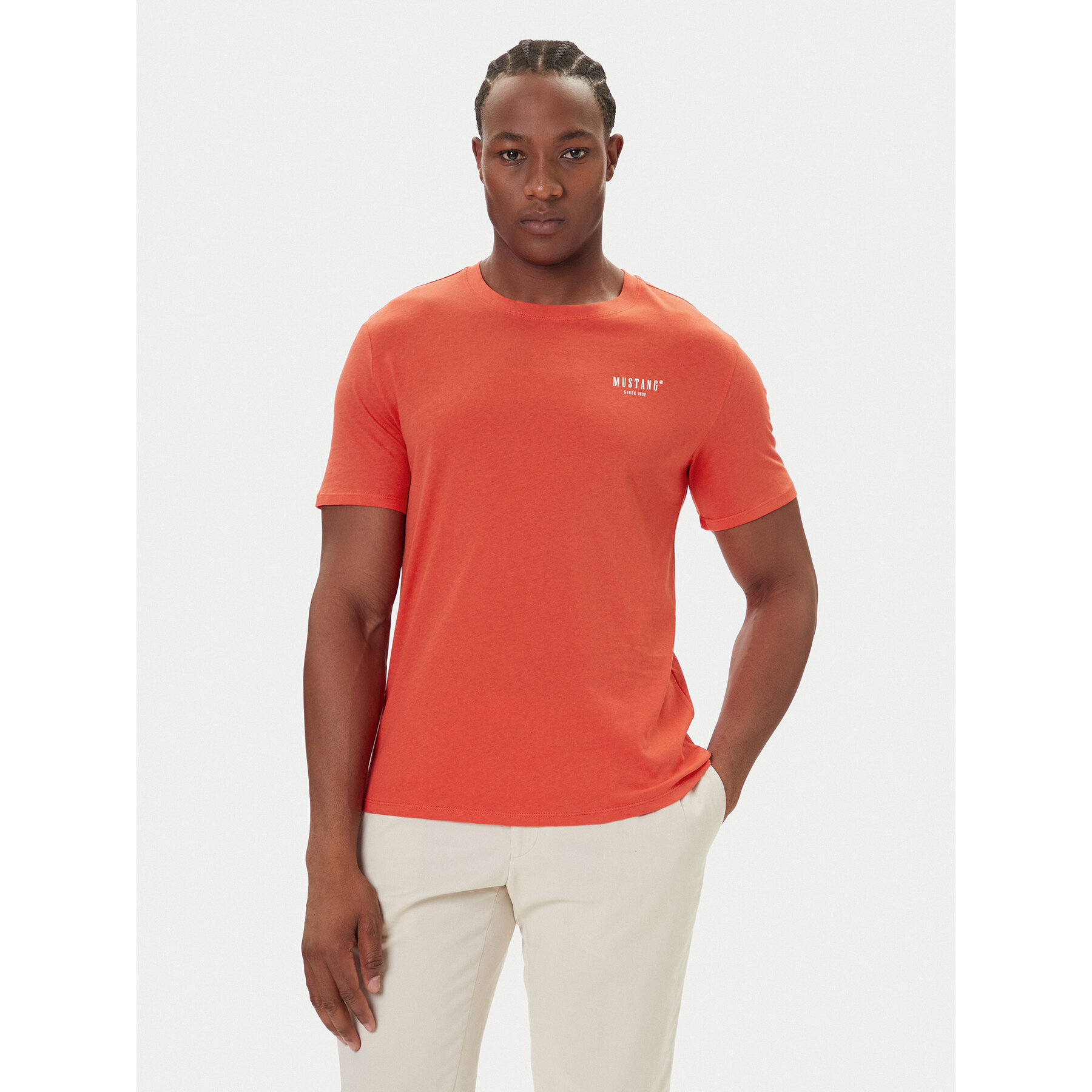 Mustang T-Shirt Austin 1016857 Czerwony Regular Fit