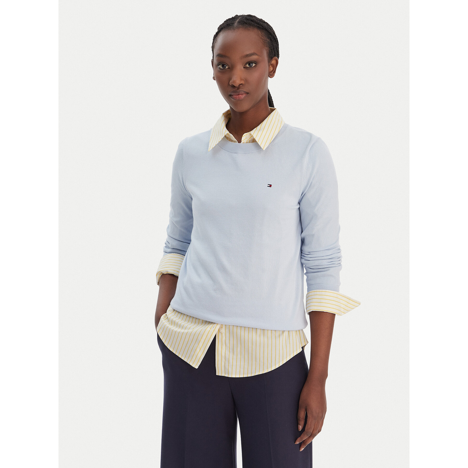 Tommy Hilfiger Sweter WW0WW44984 Błękitny Regular Fit