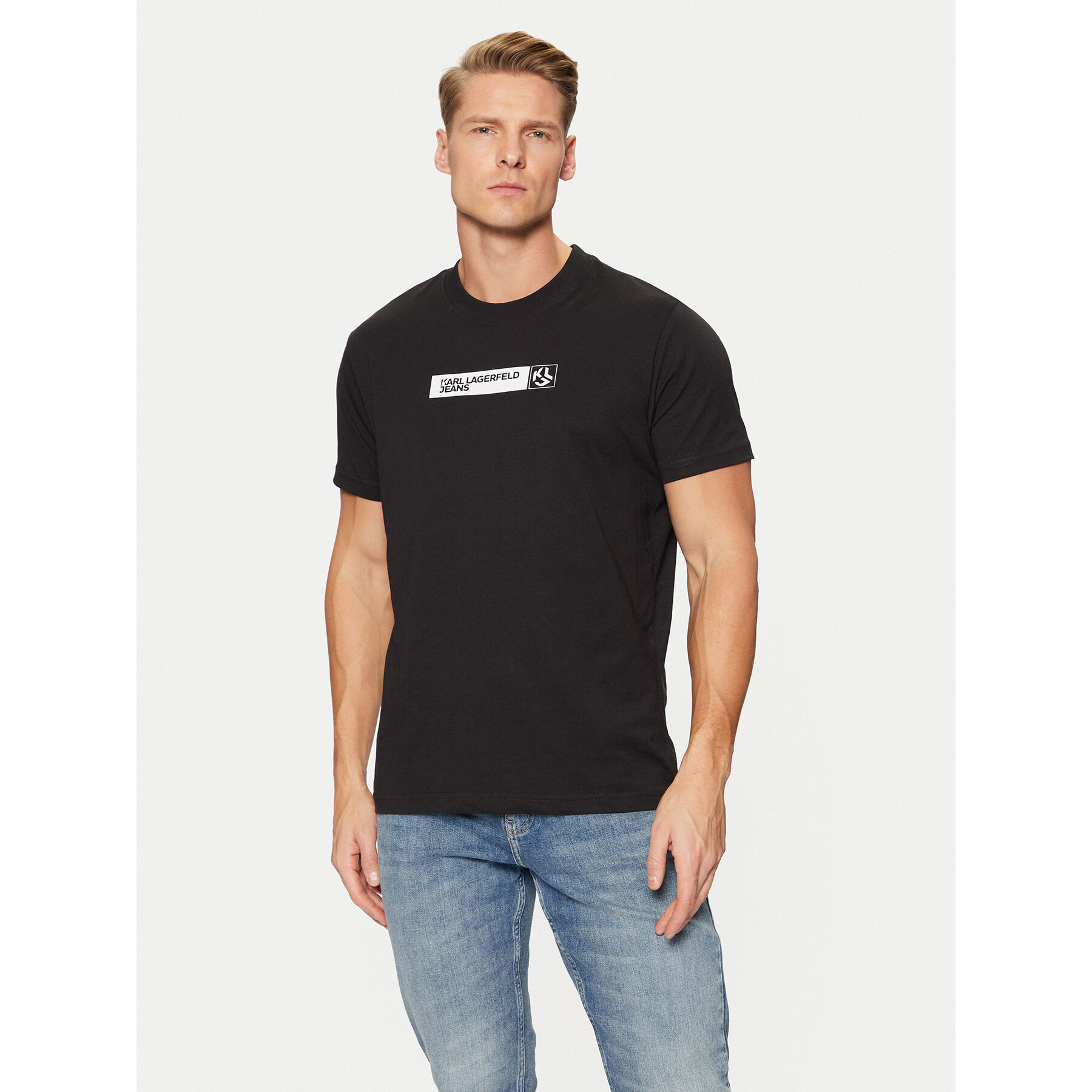 Karl Lagerfeld Jeans T-Shirt A1M17112 Czarny Slim Fit