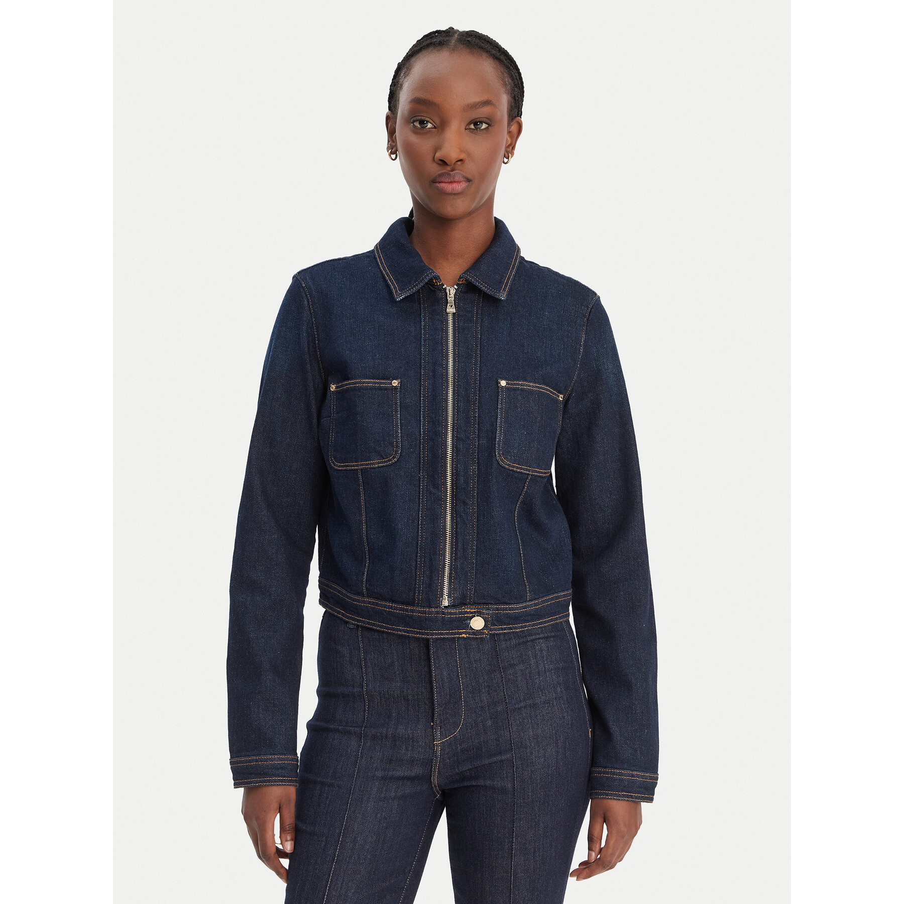 Guess Kurtka jeansowa W6RN76 D6881 Granatowy Regular Fit