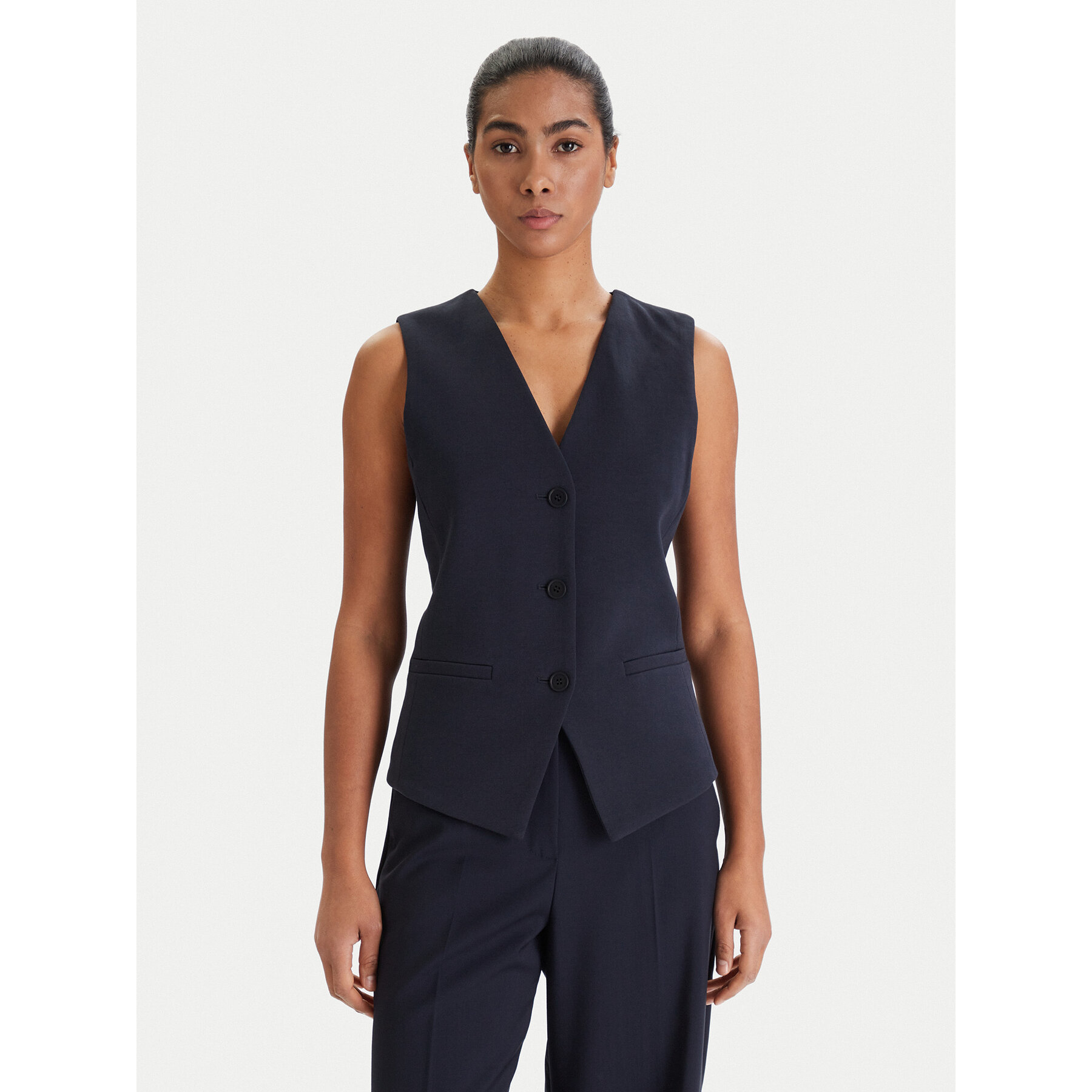 Weekend Max Mara Kamizelka garniturowa Poggio 2615911021 Granatowy Slim Fit