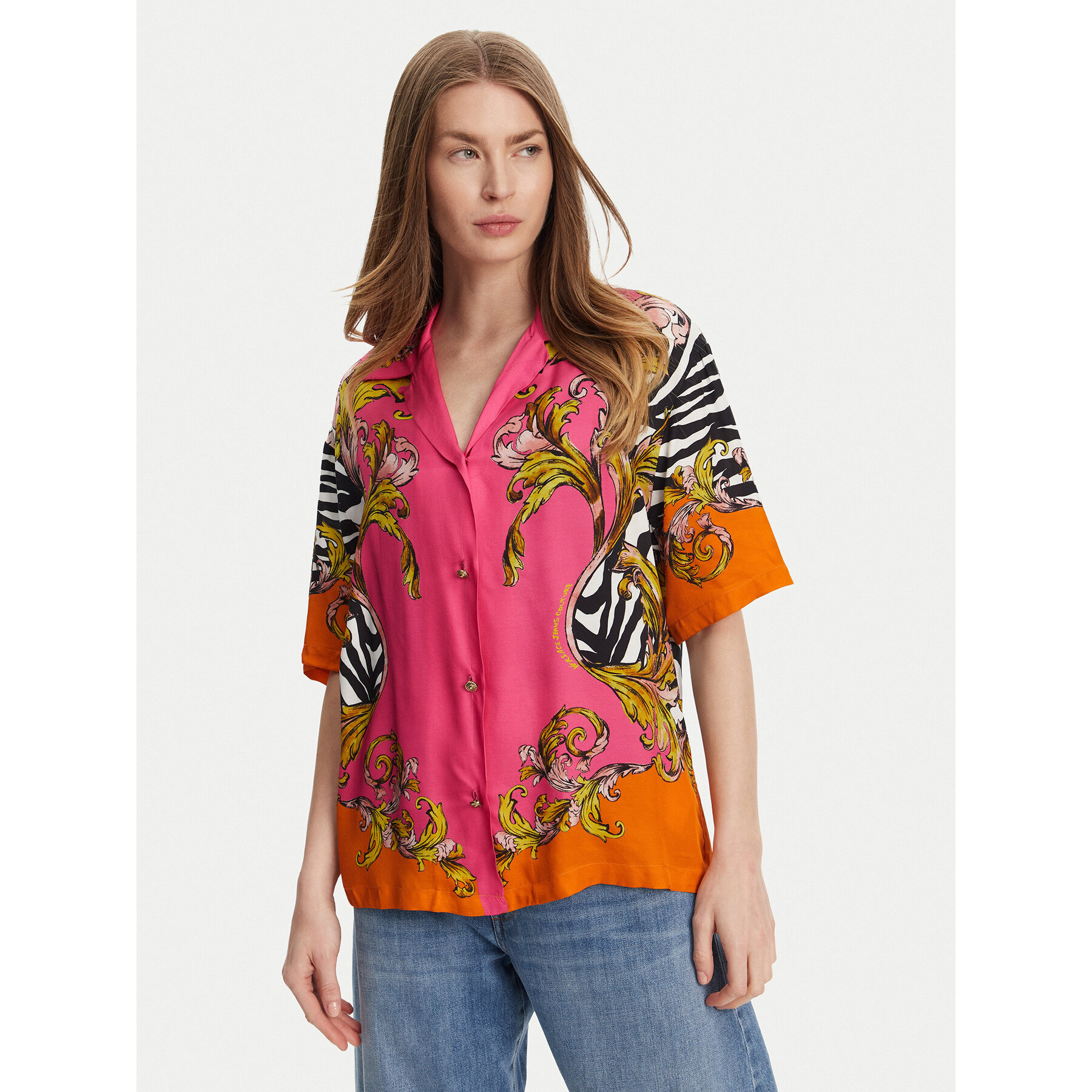 Versace Jeans Couture Koszula 78HAL2P9 Różowy Relaxed Fit