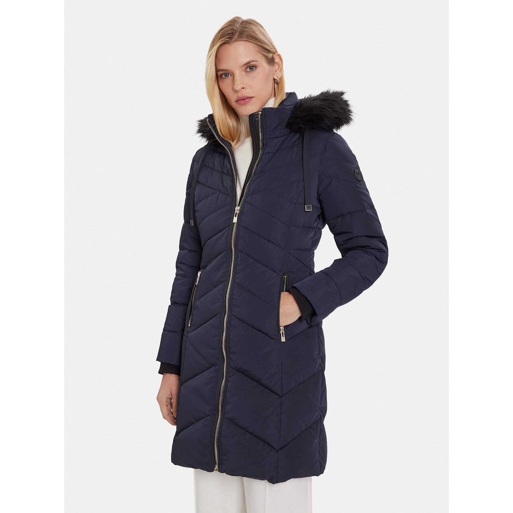 Morgan Kurtka puchowa 252-GCLEA Granatowy Slim Fit