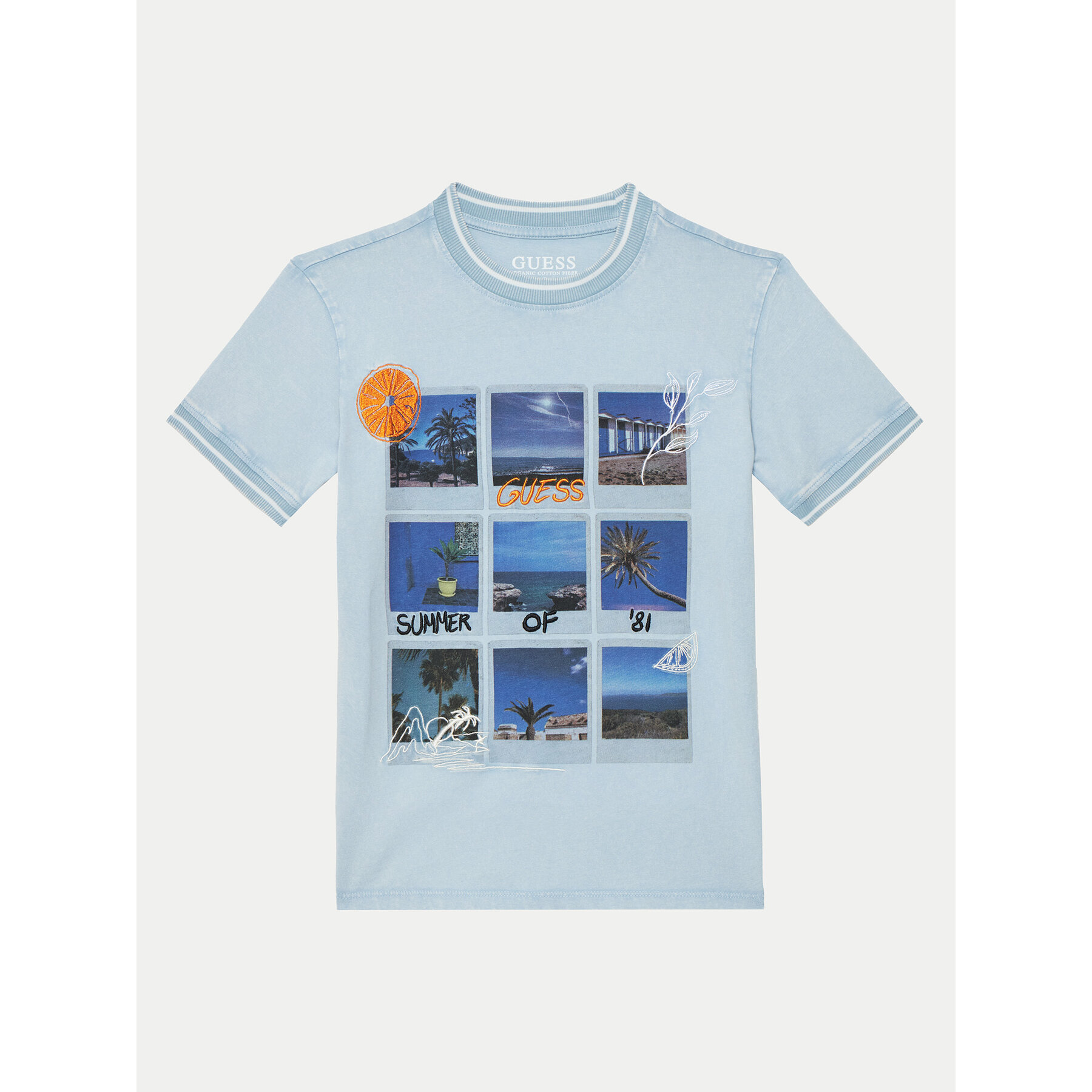 Guess T-Shirt L5GI11 K8HM4 Błękitny Regular Fit