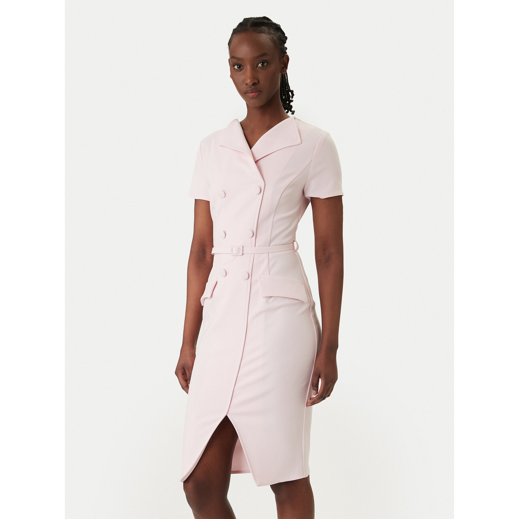 Rinascimento Sukienka koktajlowa CFC0127893003 Różowy Slim Fit
