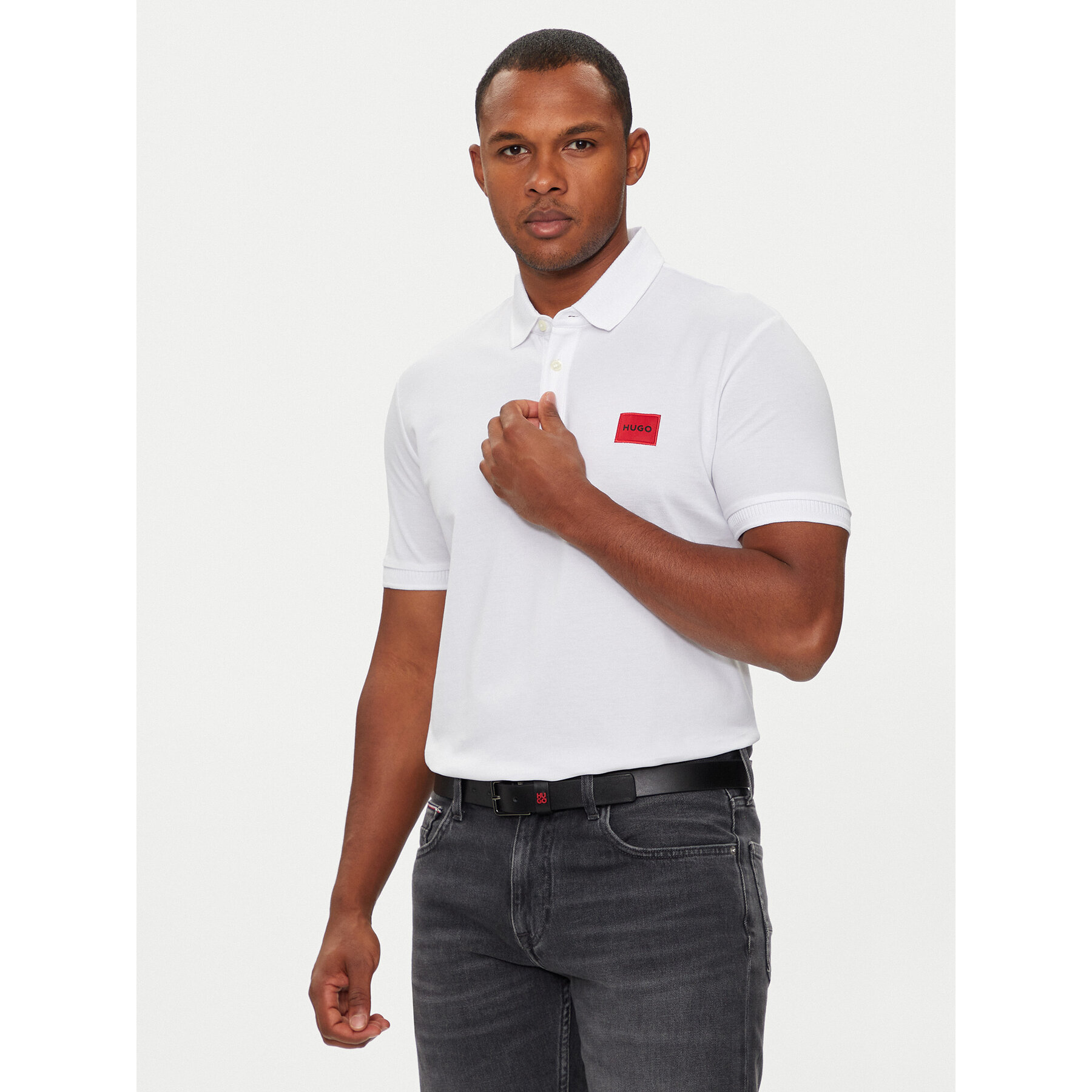 Hugo Polo Dereso222 50466202 Biały Slim Fit