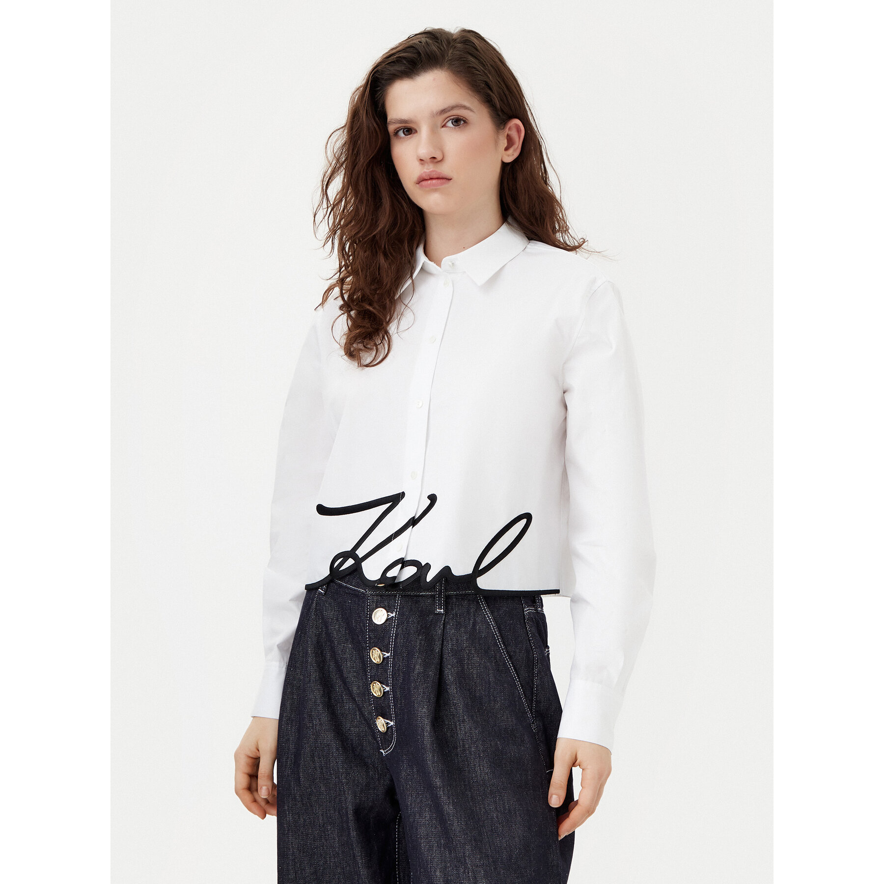 KARL LAGERFELD Koszula A1W11002 Biały Regular Fit