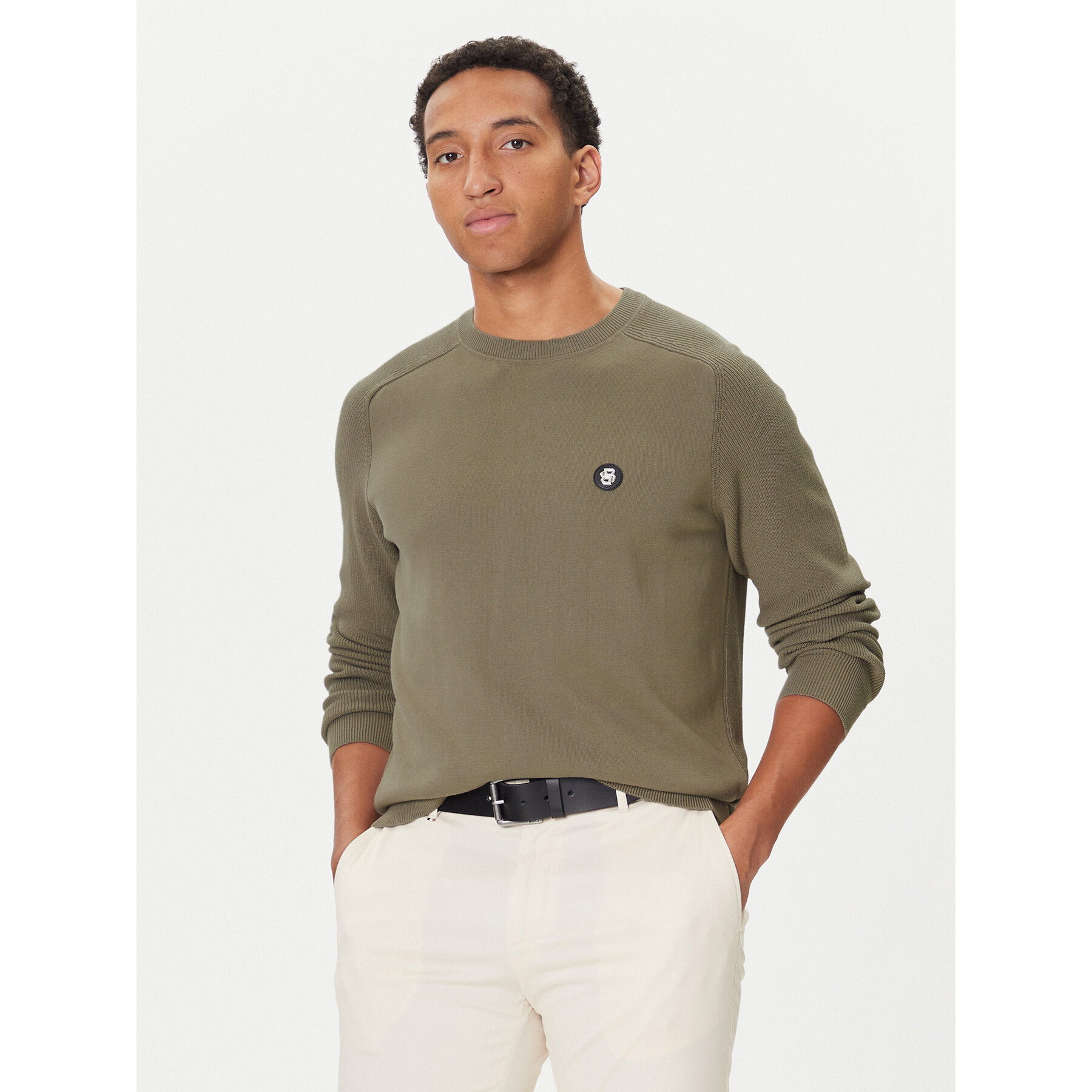 BOSS Sweter C-Illian 50543136 Beżowy Regular Fit