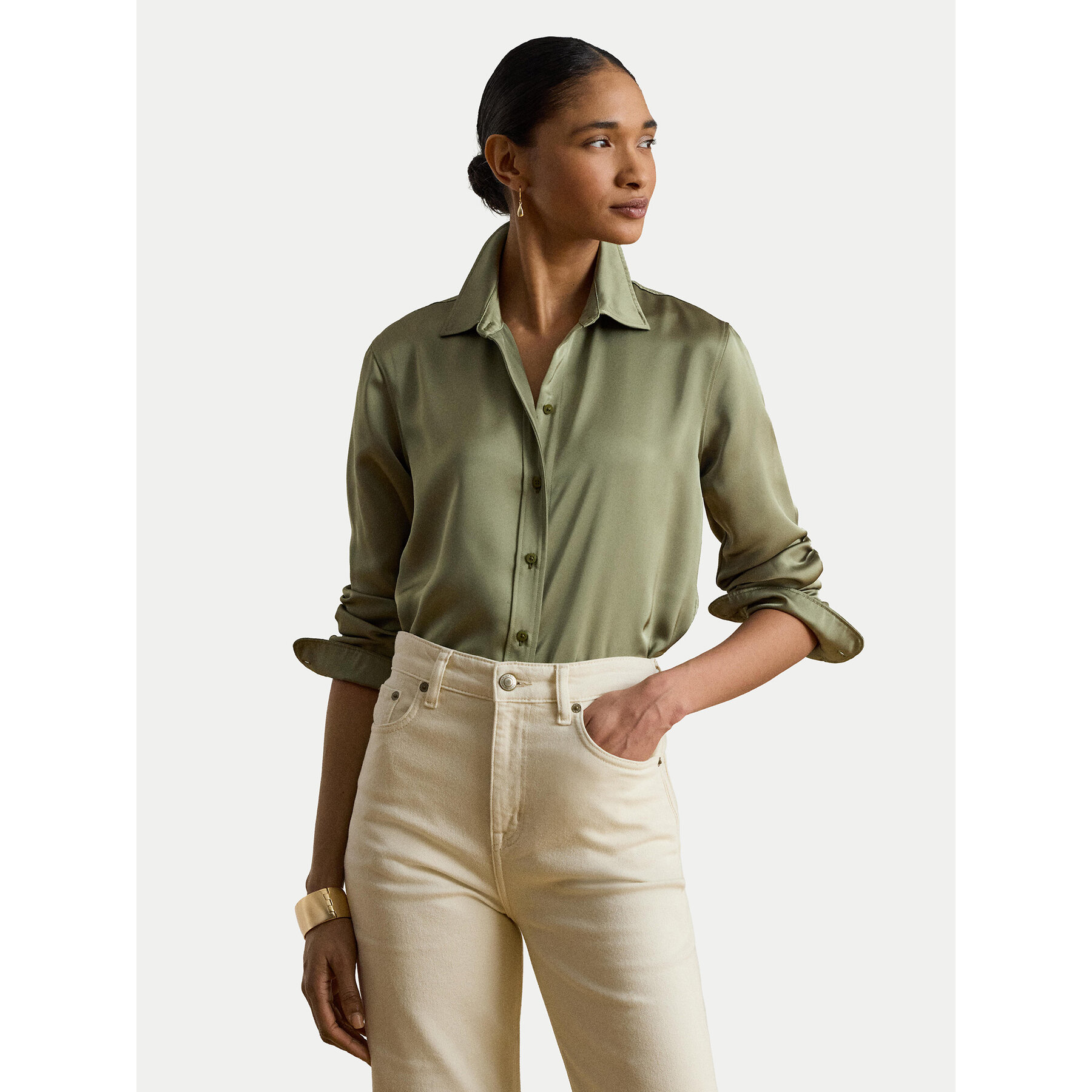 LAUREN RALPH LAUREN Koszula 200P13808004 Zielony Regular Fit