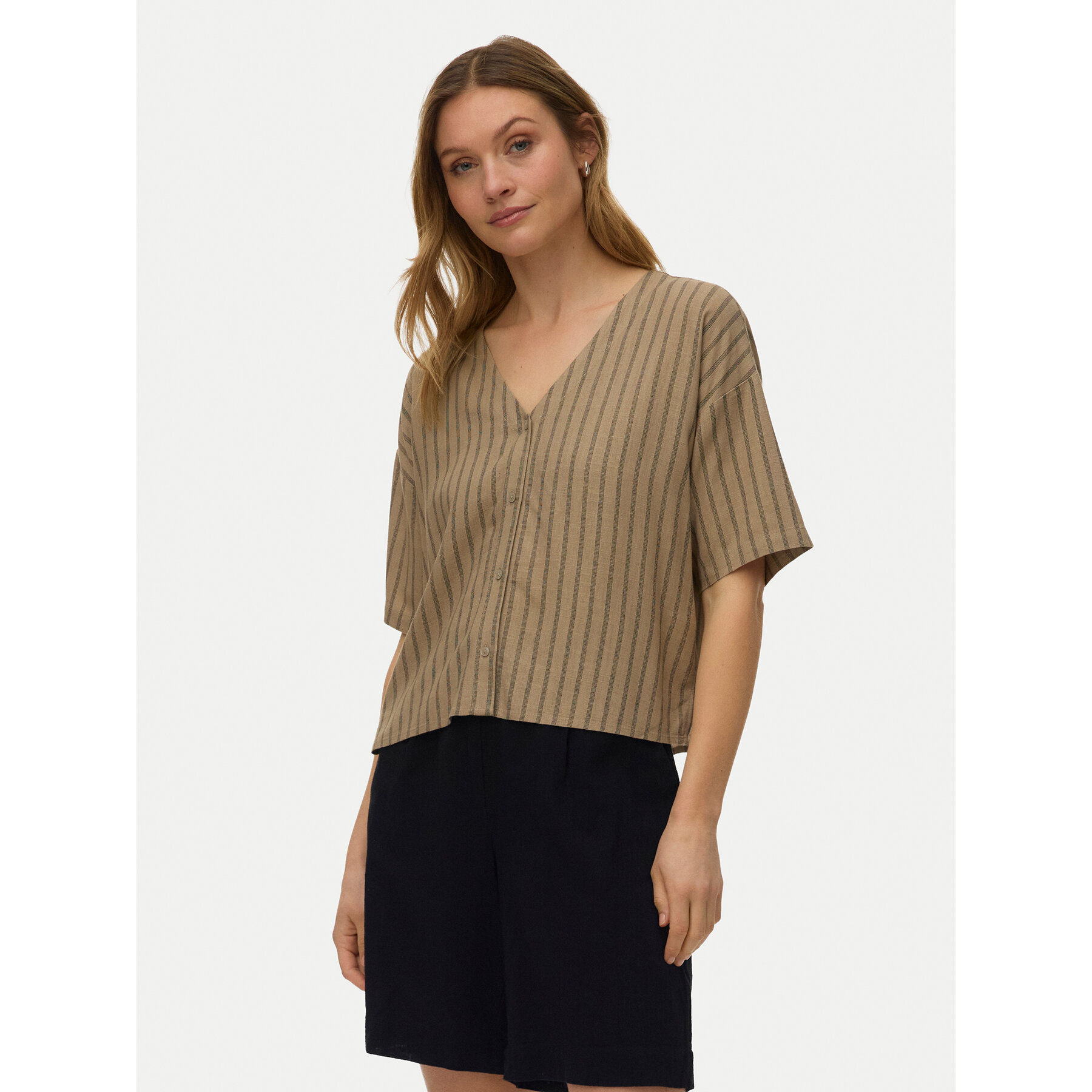 Vero Moda Koszula Rosie 10346914 Brązowy jasny Loose Fit