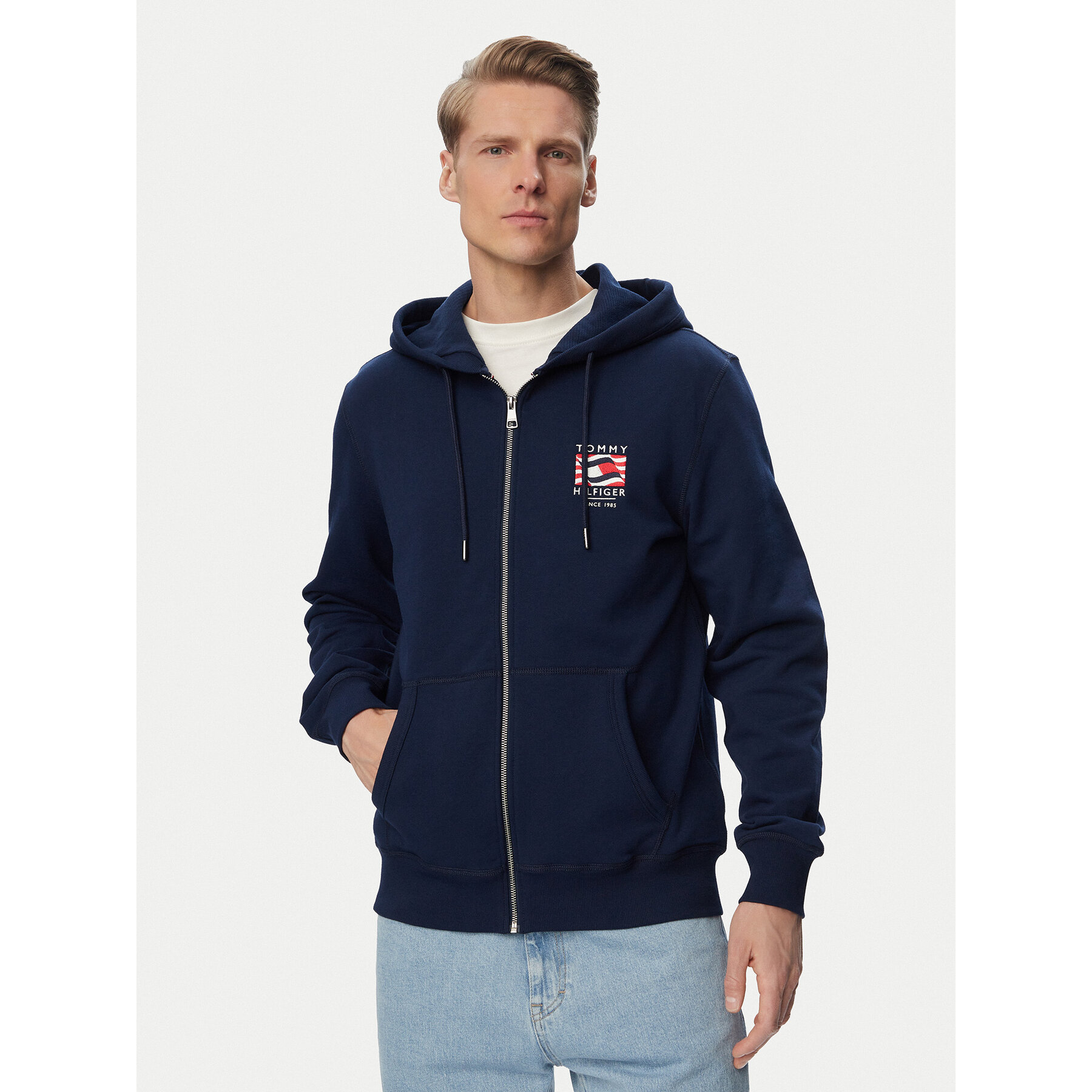 Tommy Hilfiger Bluza MW0MW43382 Granatowy Regular Fit
