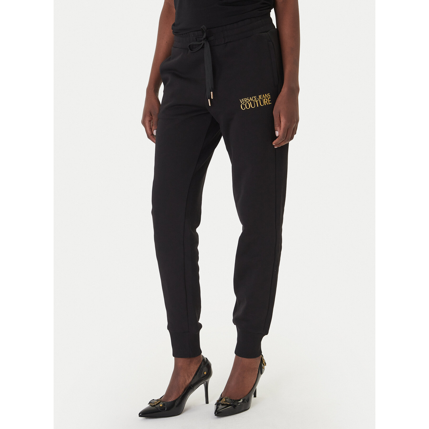 Versace Jeans Couture Spodnie dresowe 80HAAT01 CF01T Czarny Regular Fit