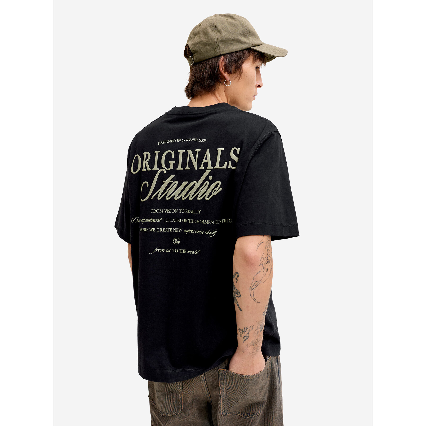 Jack & Jones T-Shirt Norrebro Typo 12282898 Czarny Regular Fit