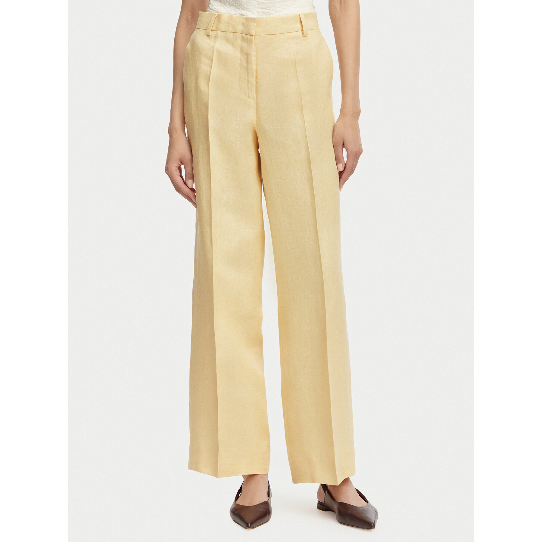 Weekend Max Mara Spodnie materiałowe Malizia 2615131112 Żółty Straight Fit