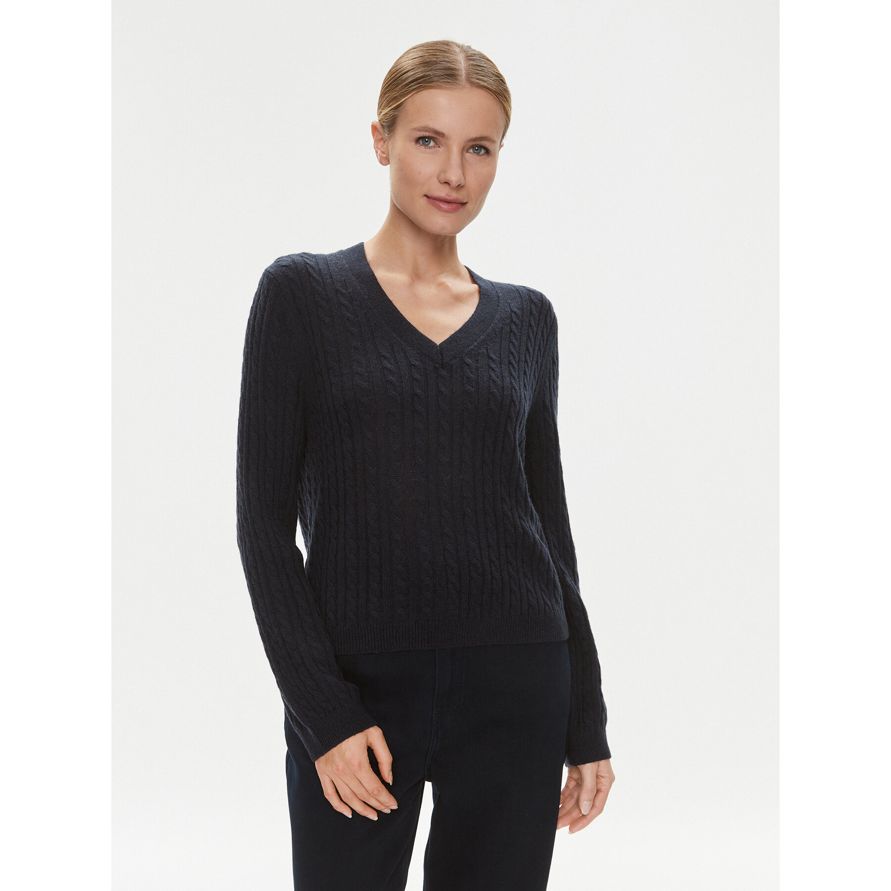 Tommy Hilfiger Sweter WW0WW39887 Granatowy Regular Fit