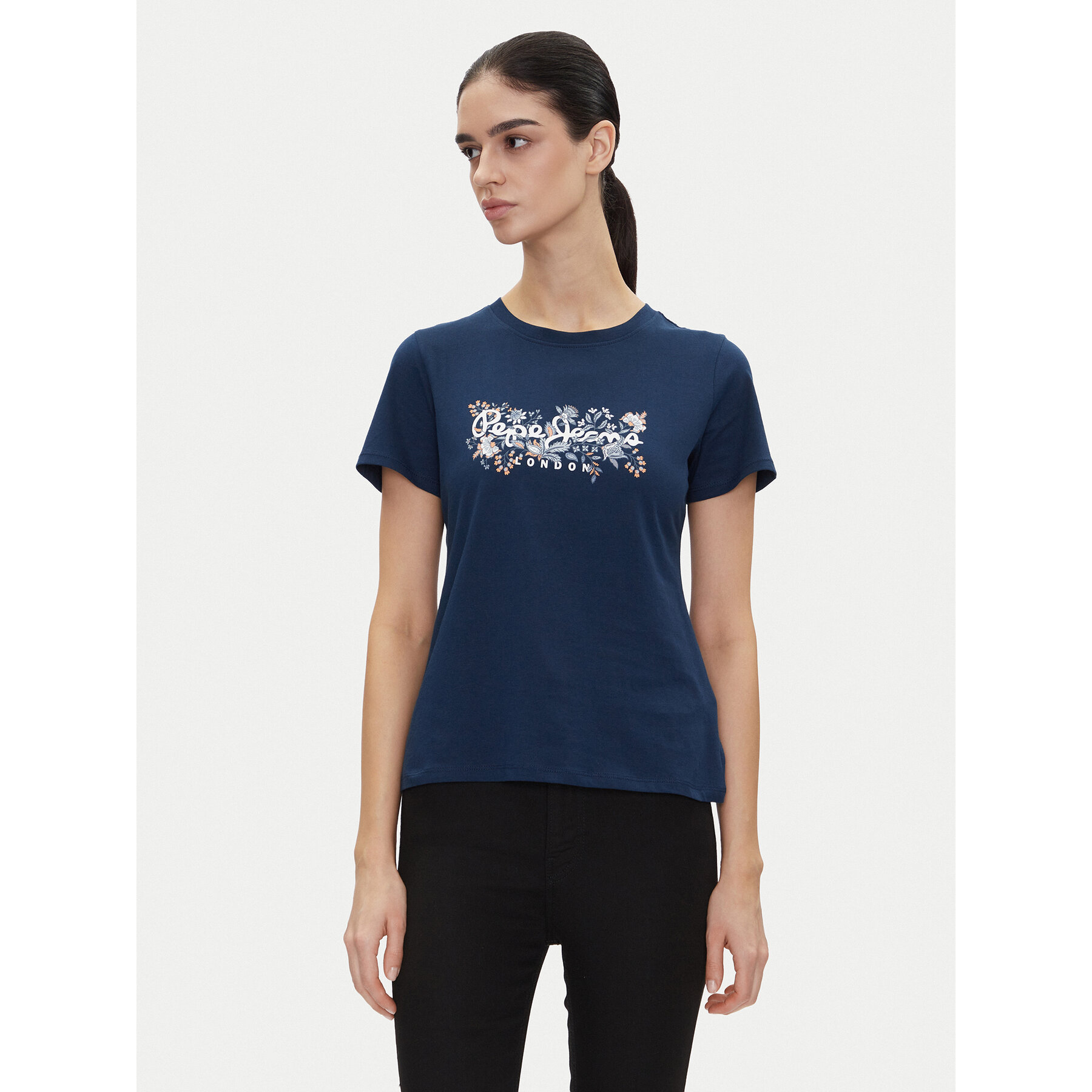 Pepe Jeans T-Shirt Rosalind PL506034 Granatowy Regular Fit