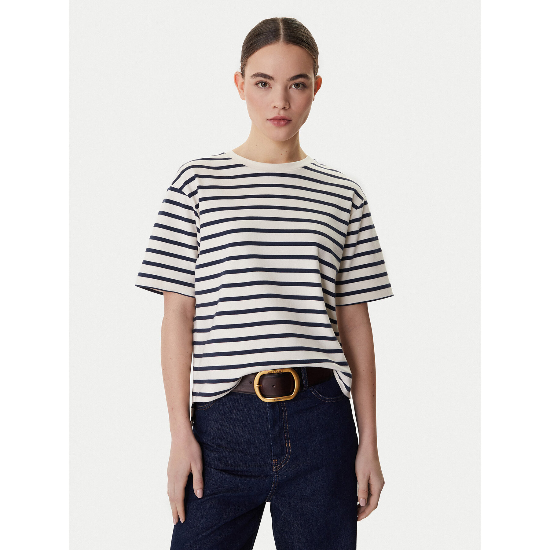 Weekend Max Mara T-Shirt Multid 2615941031 Beżowy Relaxed Fit