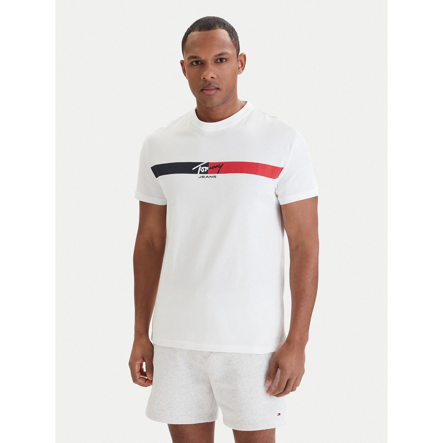 Tommy Jeans T-Shirt DM0DM22539 Biały Regular Fit