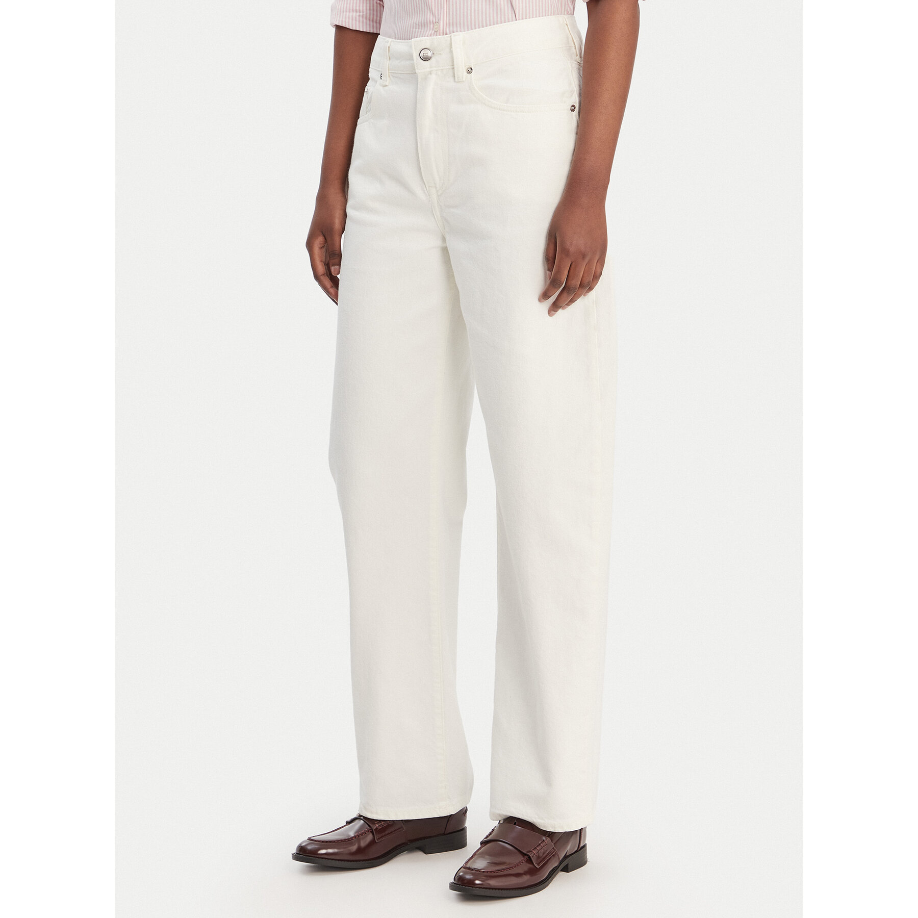 Tommy Hilfiger Jeansy WW0WW49500 Écru Barrel Fit