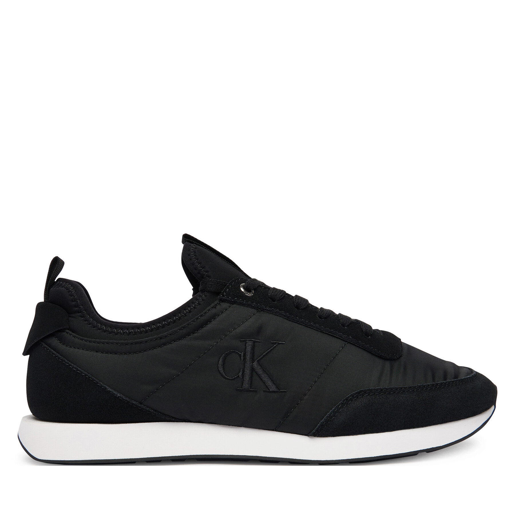 Calvin Klein Jeans Sneakersy Retro Runner Sock Laceup Mix YM0YM01414 Czarny
