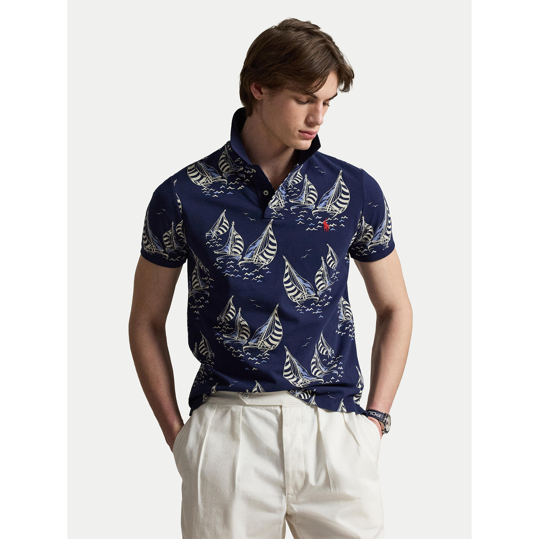 Polo Ralph Lauren Polo 710B18828001 Granatowy Custom Slim Fit