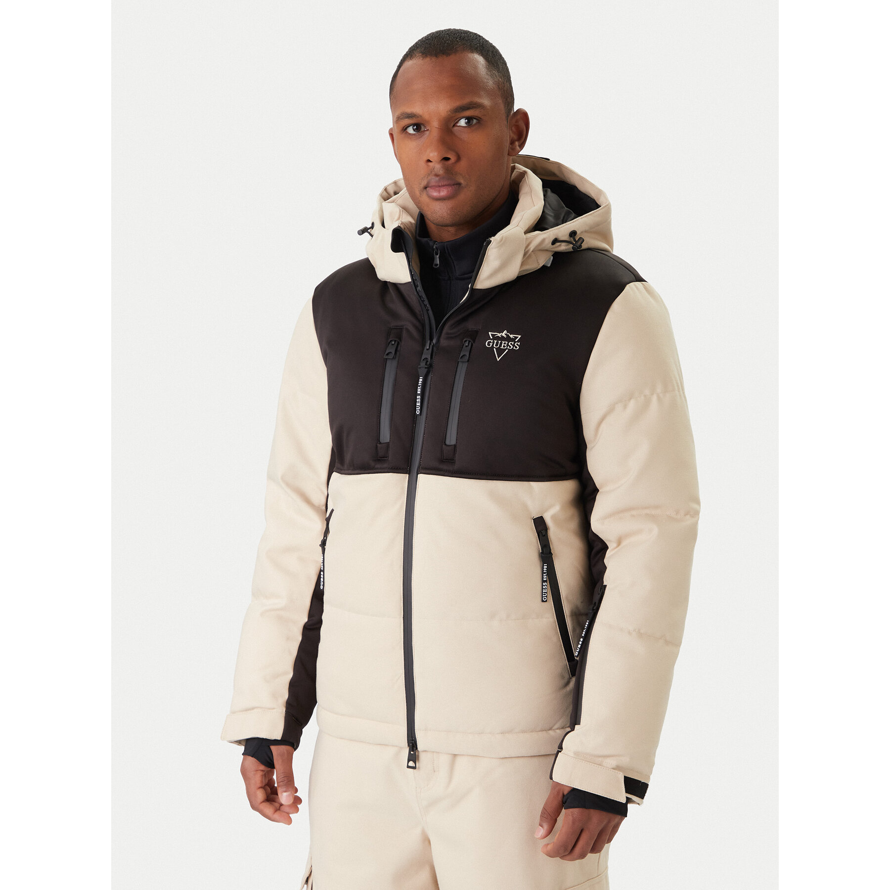 Guess Kurtka narciarska M5BL0N WF182 Beżowy Regular Fit
